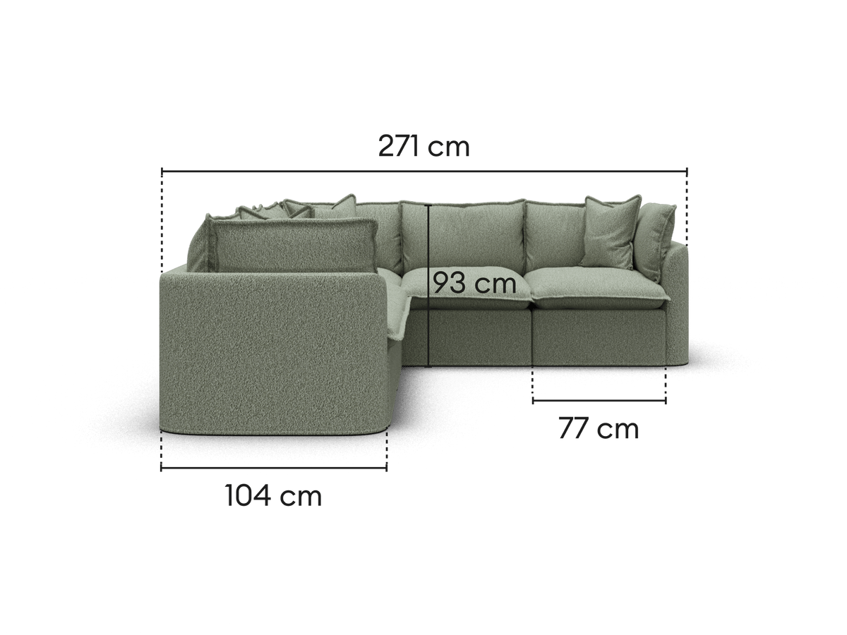 Tamarama Modular Sofa - 5 Sections / Regular / Frosty Grass (Luxe)
