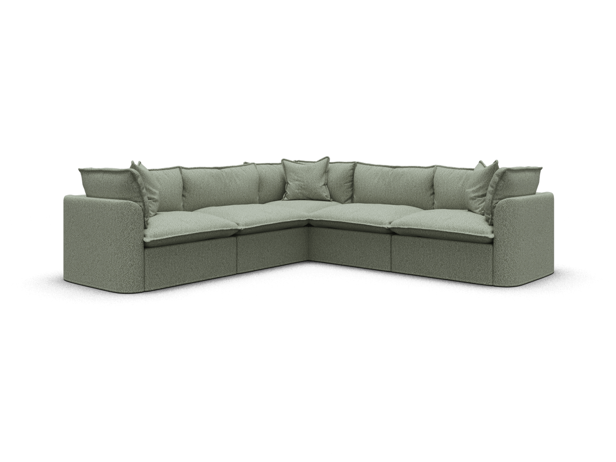 Tamarama Modular Sofa - 5 Sections / Extra Wide / Frosty Grass (Luxe)