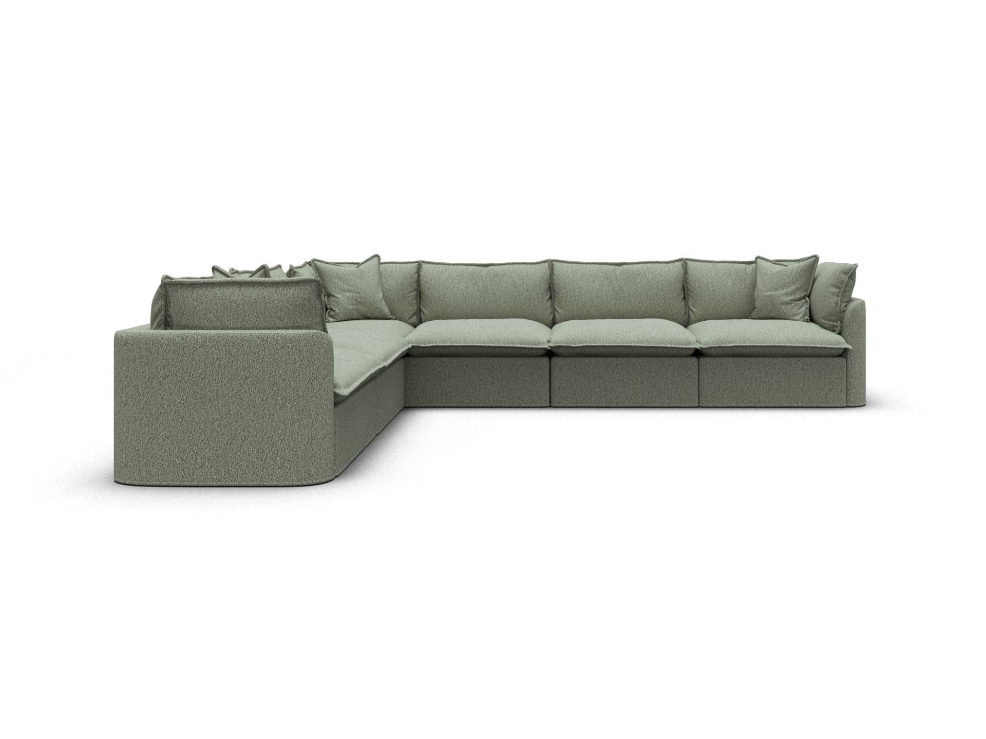 Tamarama Modular Sofa - 6 Sections / Extra Wide / Frosty Grass (Luxe)