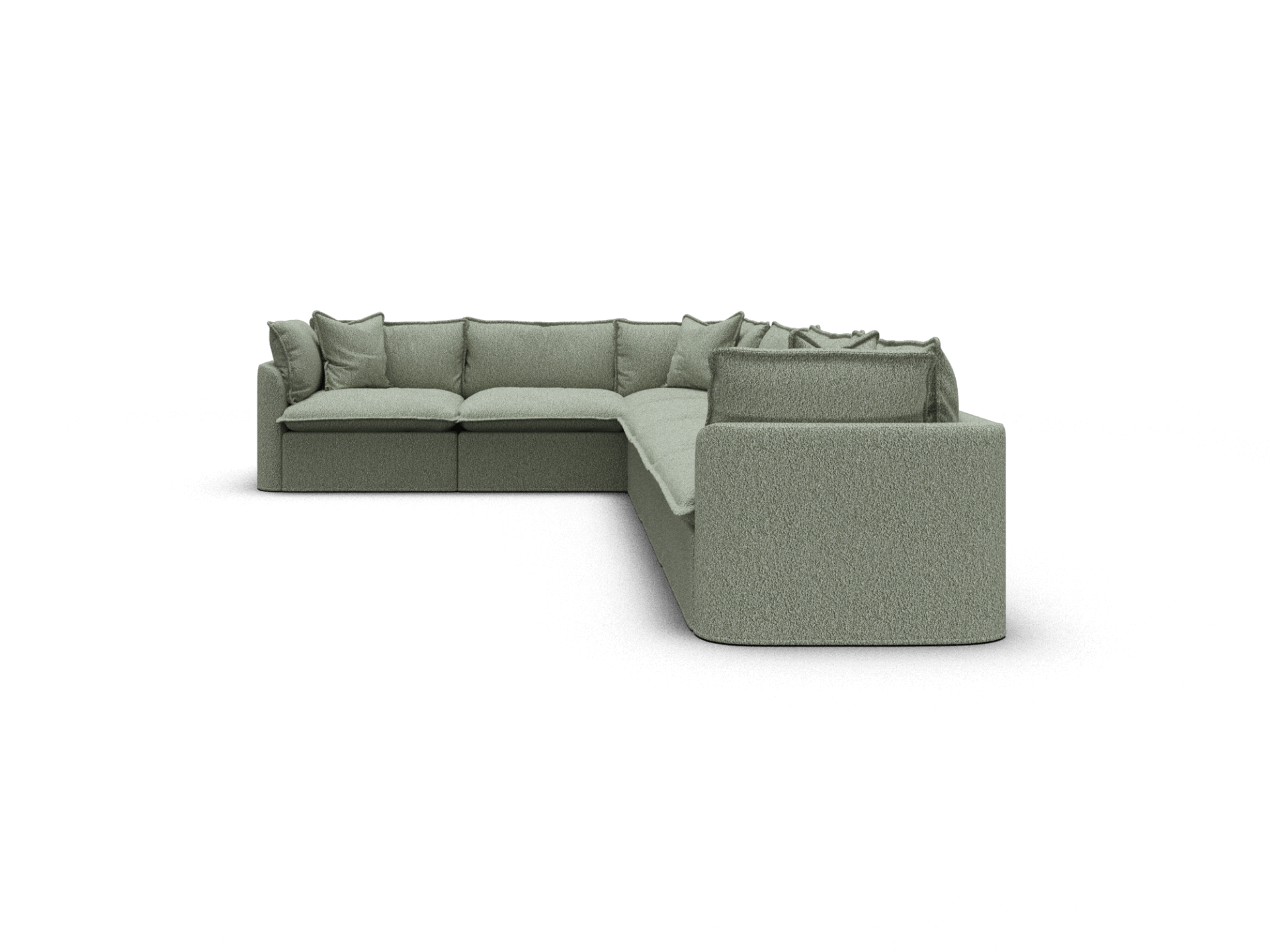 Tamarama Modular Sofa - 6 Sections / Extra Wide / Frosty Grass (Luxe)