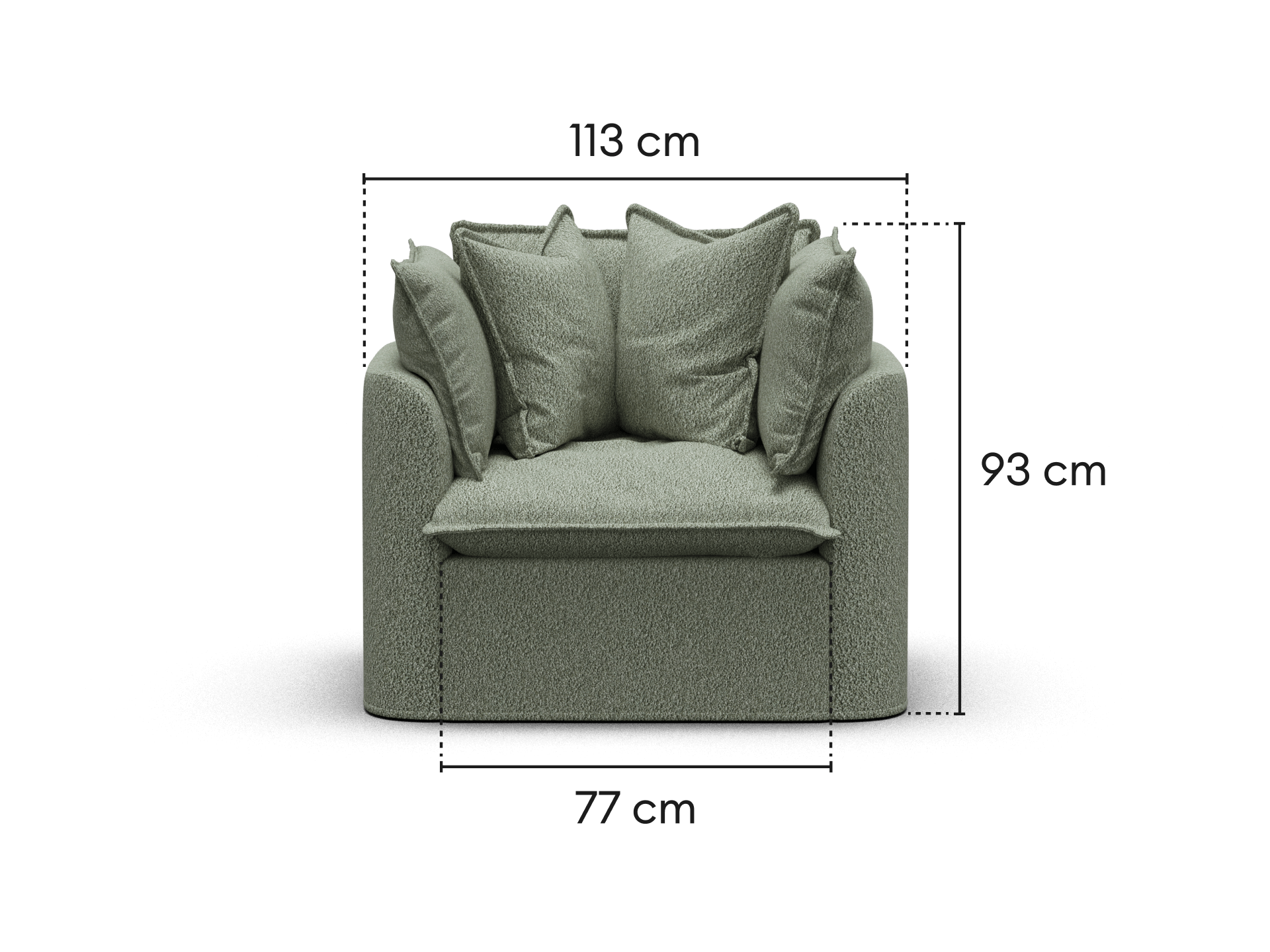 Tamarama Modular Armchair - Regular / Frosty Grass (Luxe)