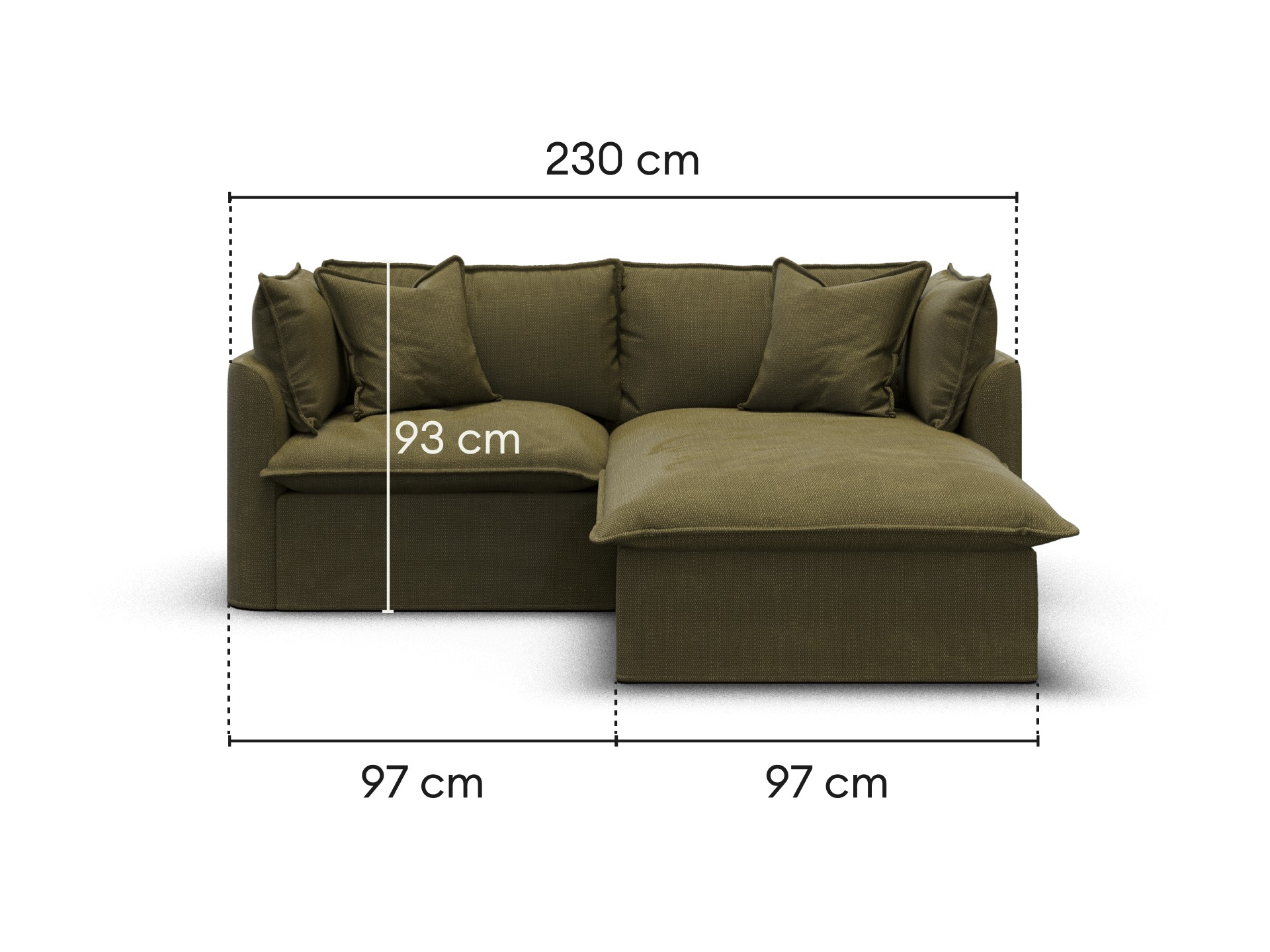 Tamarama Modular Sofa - Extra Wide / 2 Sections / Forest Walk