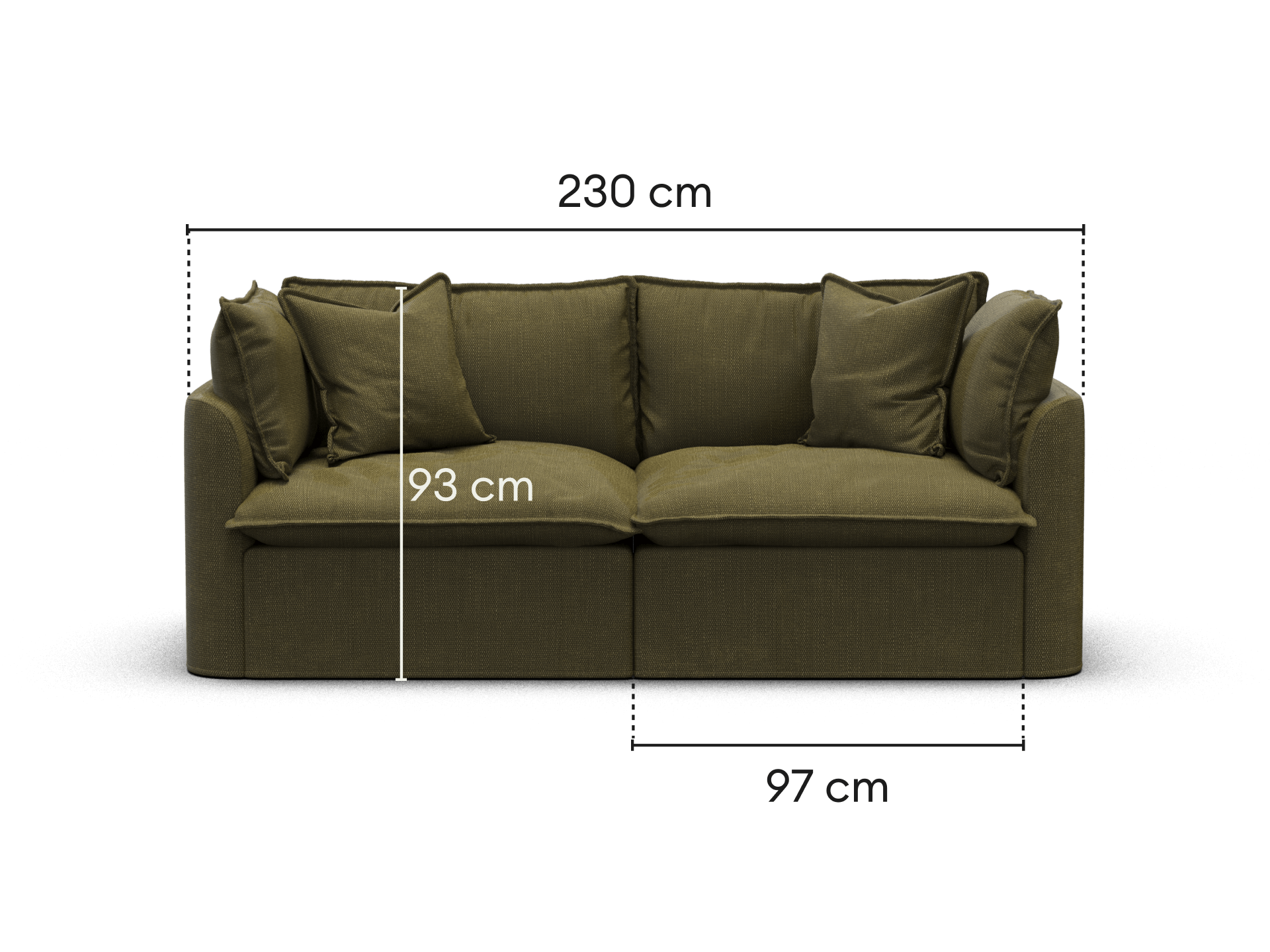 Tamarama Modular Sofa - Extra Wide / 2 Sections / Forest Walk