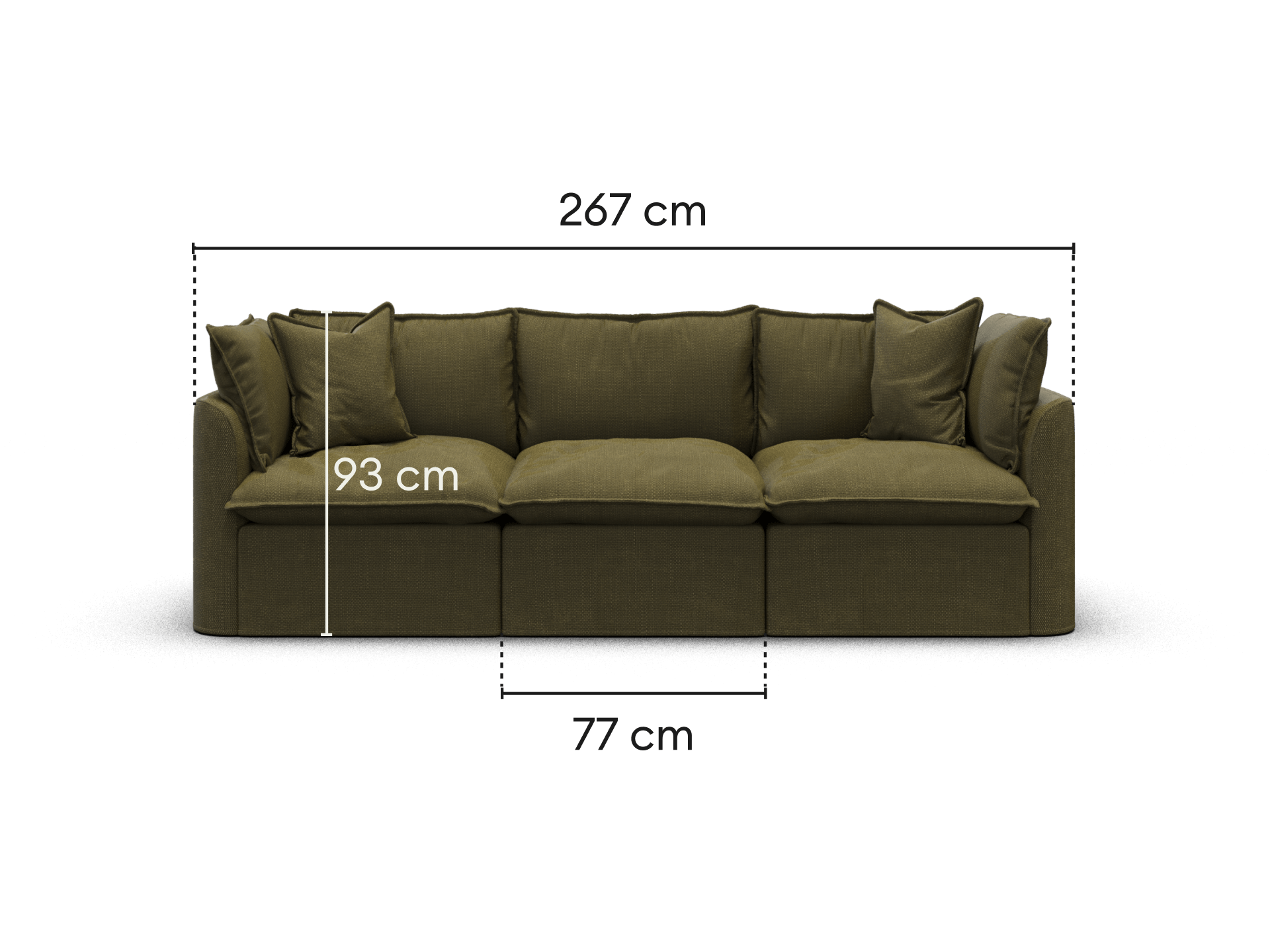 Tamarama Modular Sofa - 3 Sections / Regular / Forest Walk