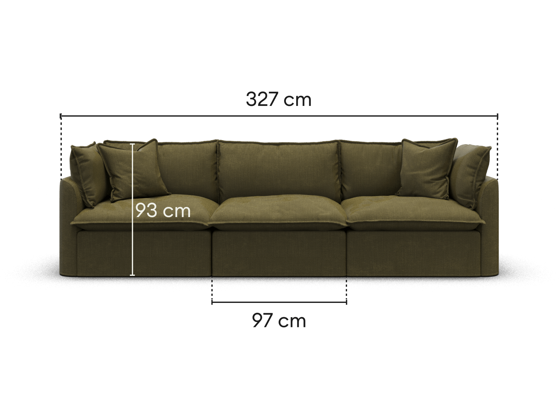 Tamarama Modular Sofa - 3 Sections / Extra Wide / Forest Walk