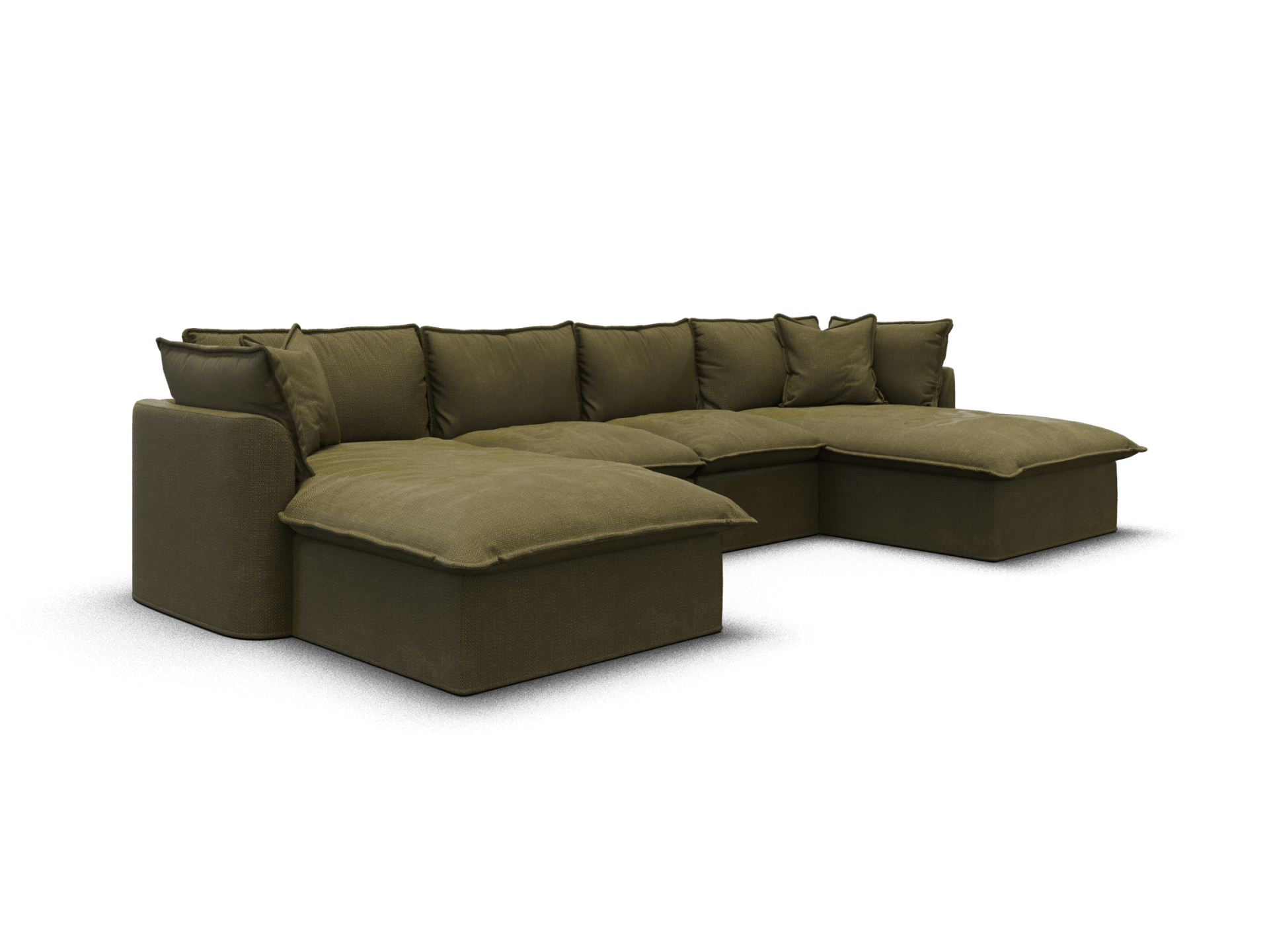 Tamarama Modular Sofa - Regular / 4 Sections with 2 Chaises / Forest Walk