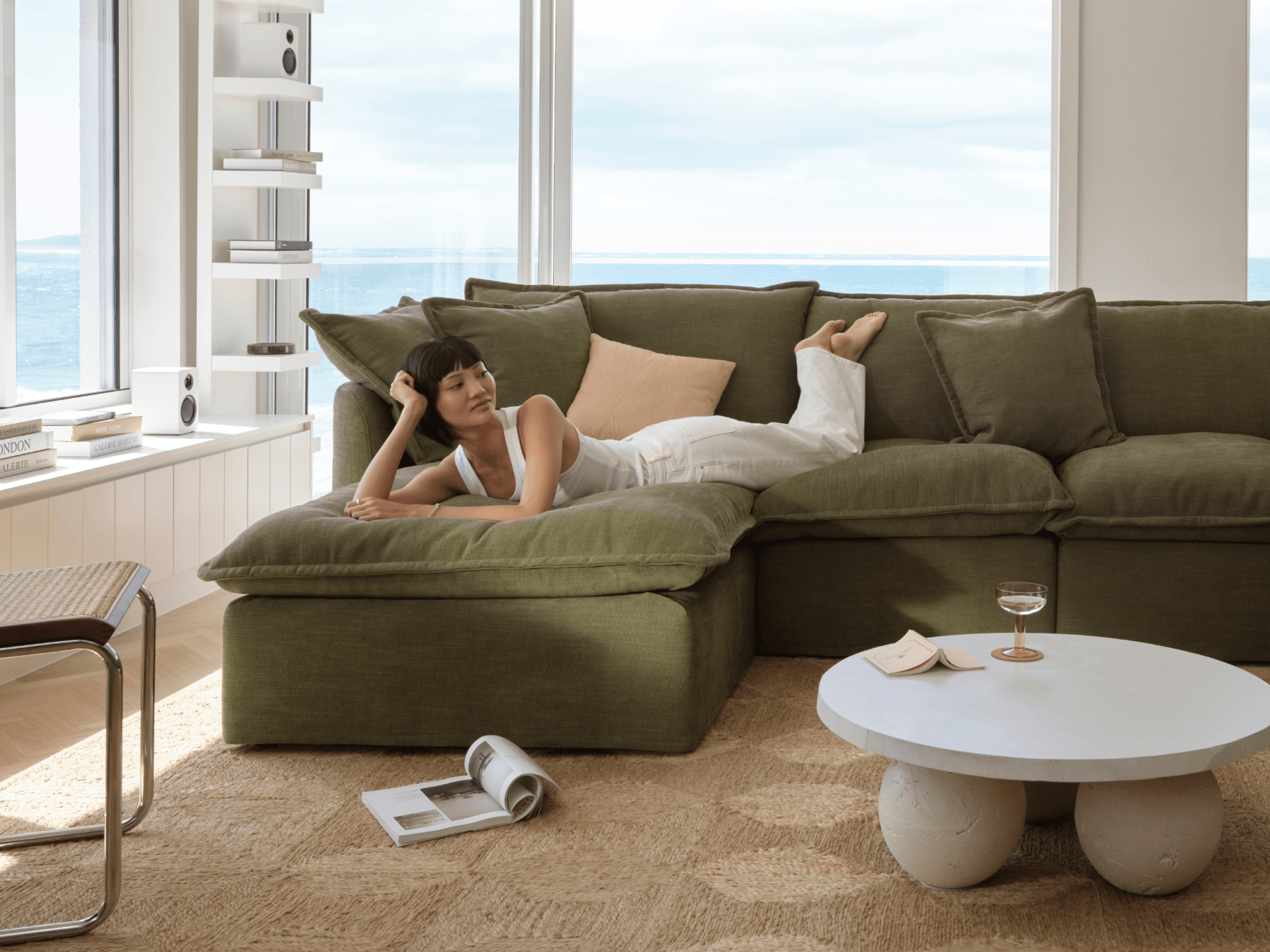 Tamarama Modular Sofa - Regular / 4 Sections with 2 Chaises / Forest Walk
