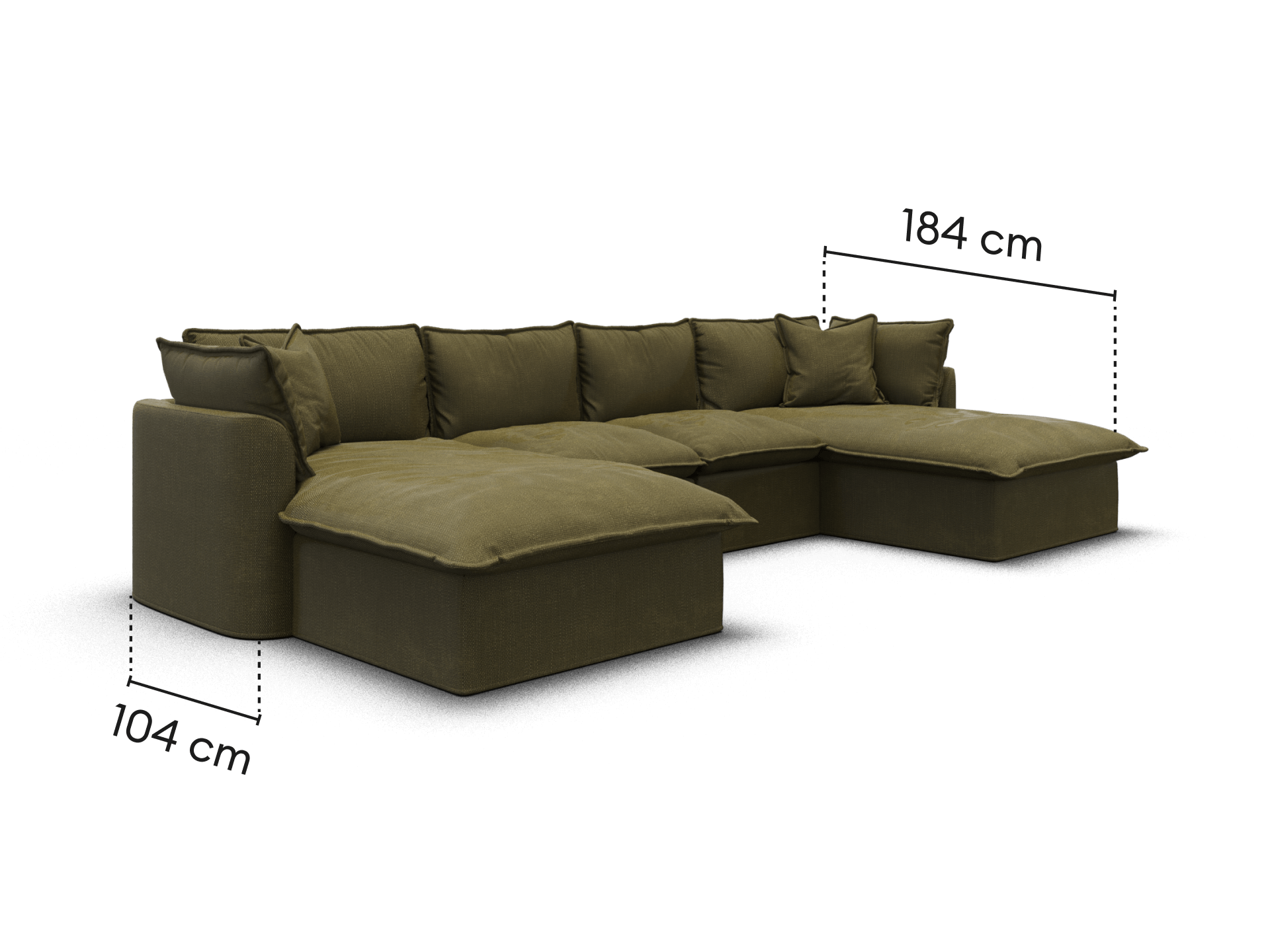 Tamarama Modular Sofa - Regular / 4 Sections with 2 Chaises / Forest Walk