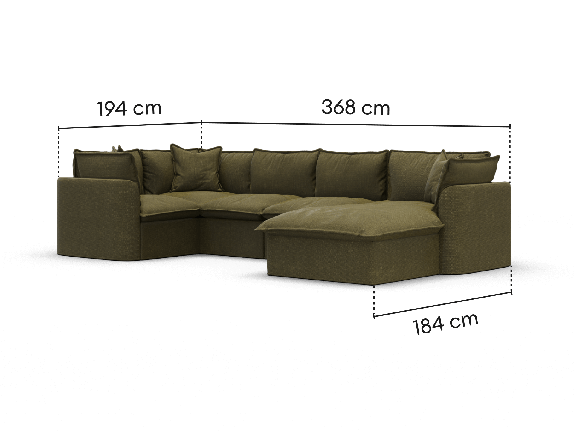 Tamarama Modular Sofa - 5 Sections with Chaise / Regular / Forest Walk
