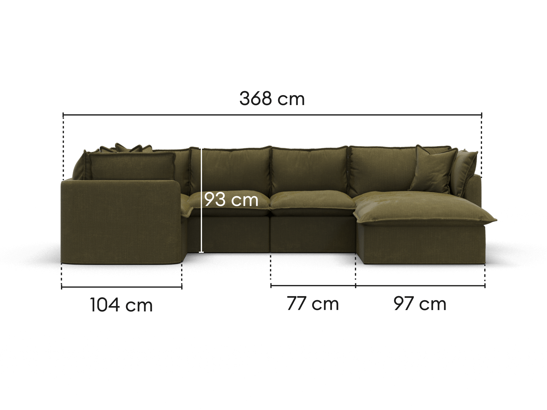 Tamarama Modular Sofa - 5 Sections with Chaise / Regular / Forest Walk
