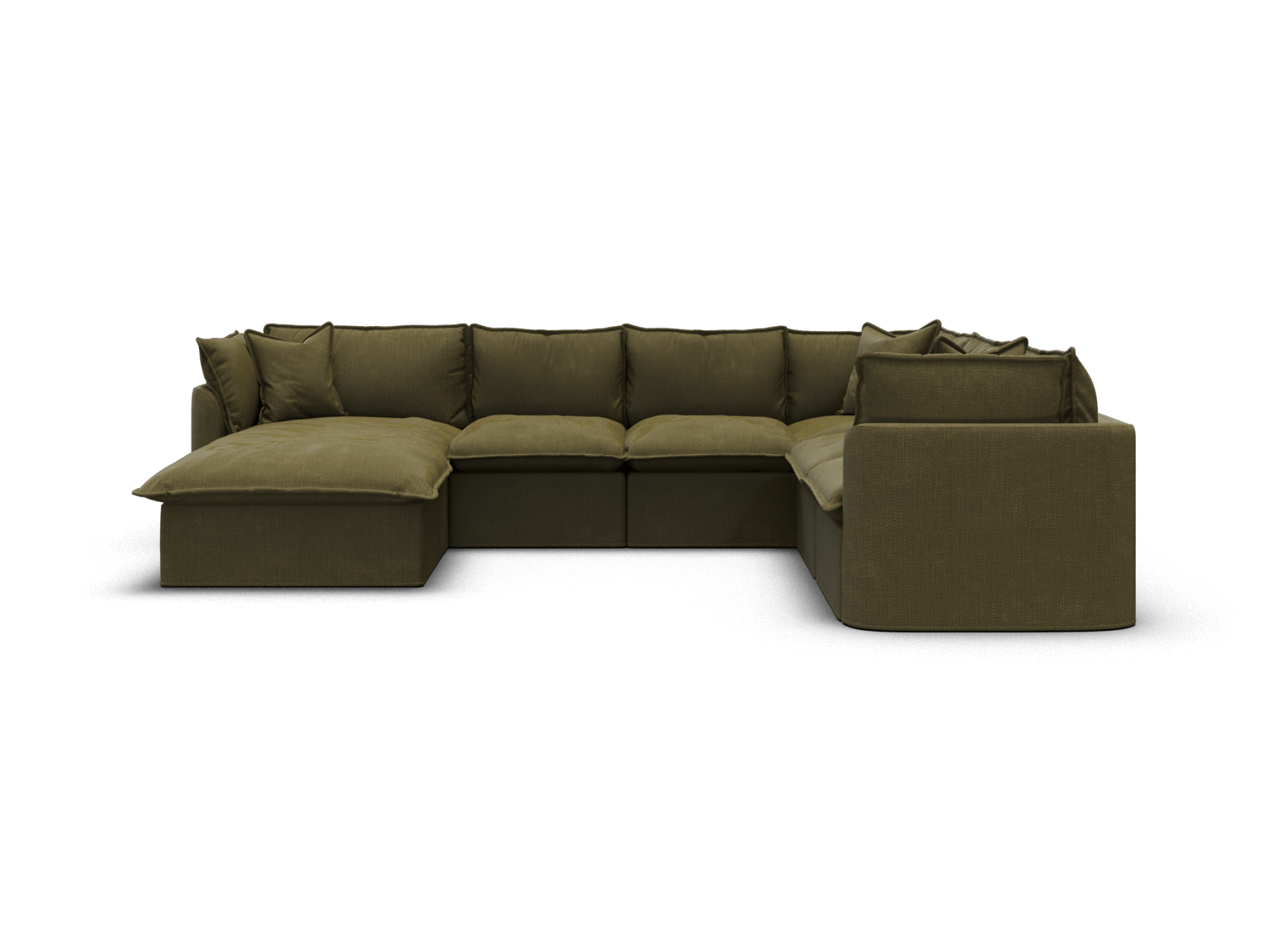 Tamarama Modular Sofa - Regular / 6 Sections with Chaise / Forest Walk