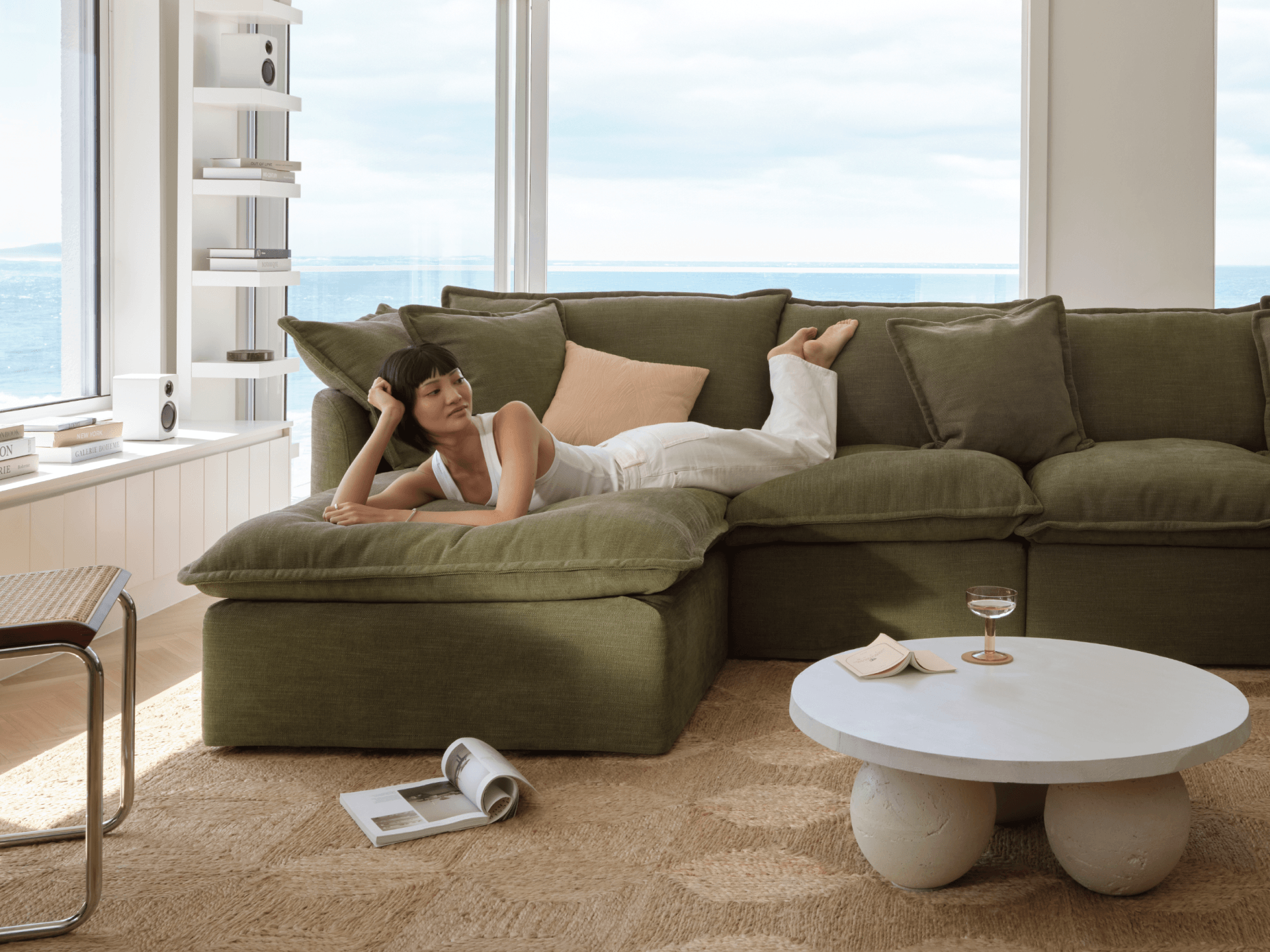 Tamarama Modular Sofa - Regular / 6 Sections with Chaise / Forest Walk