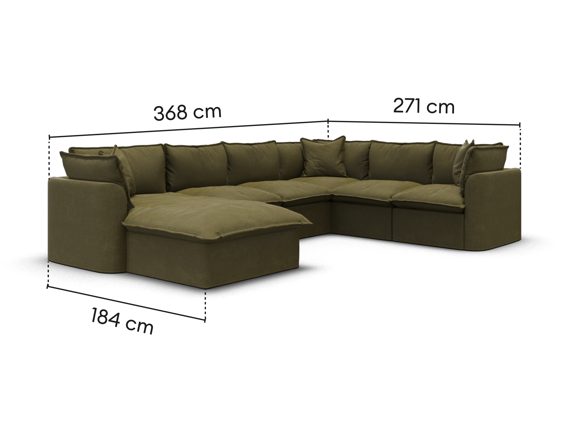 Tamarama Modular Sofa - Regular / 6 Sections with Chaise / Forest Walk