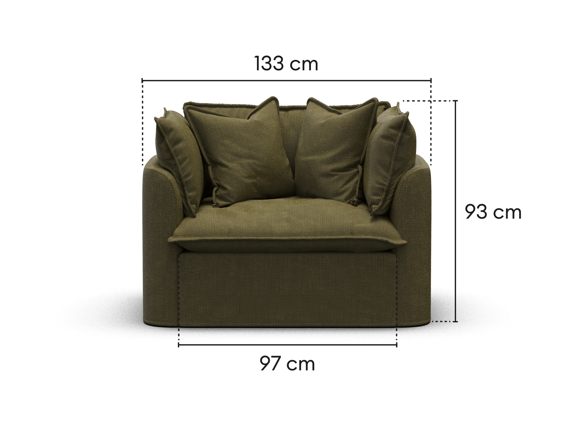 Tamarama Modular Armchair - Extra Wide / Forest Walk