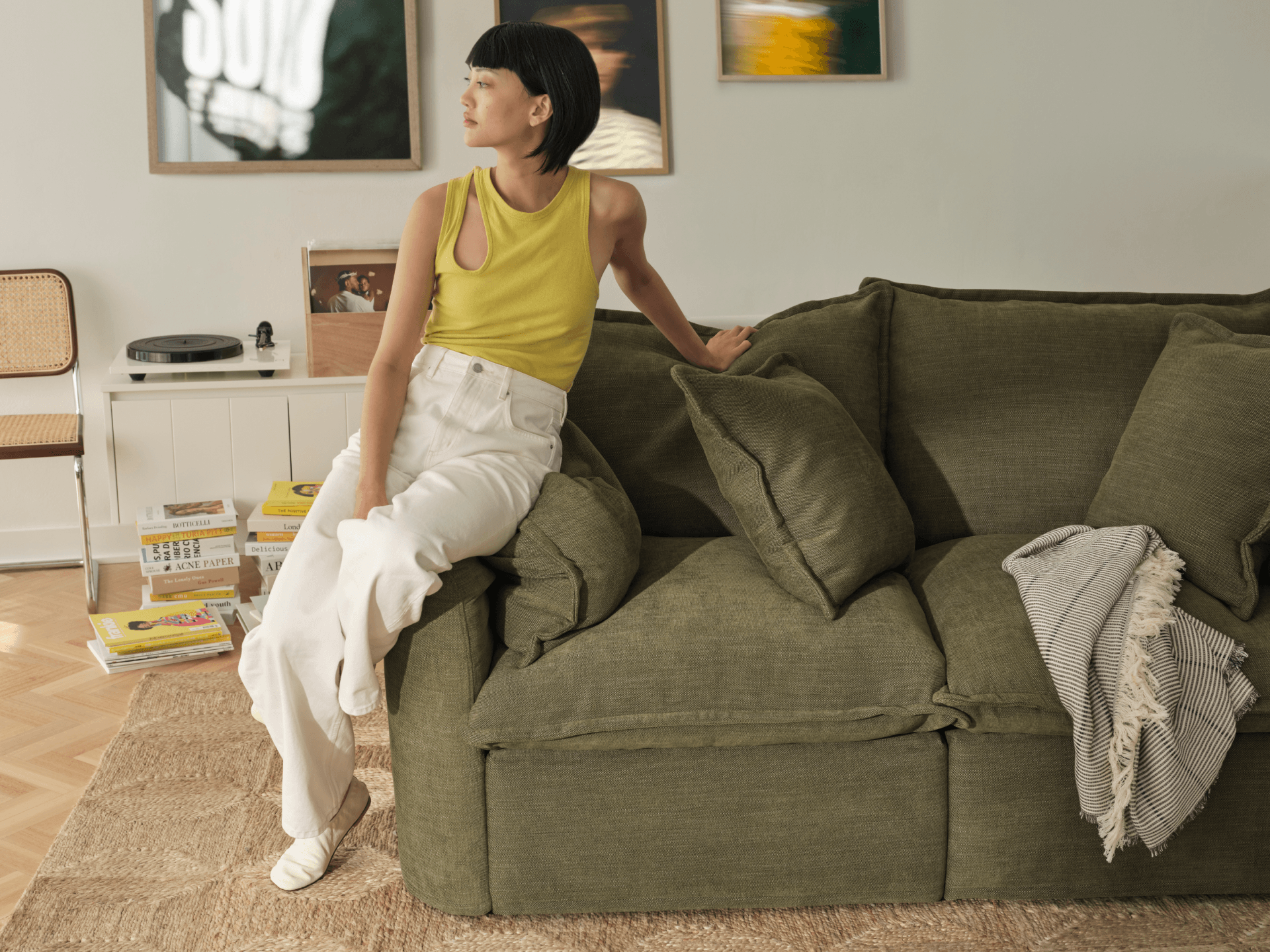 Tamarama Modular Sofa Section Cover - Extra Wide / Seat / Forest Walk