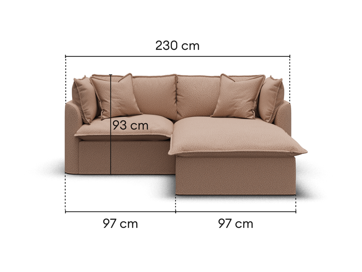 Tamarama Modular Sofa - 2 Sections / Extra Wide / Pebble Beach (Luxe)