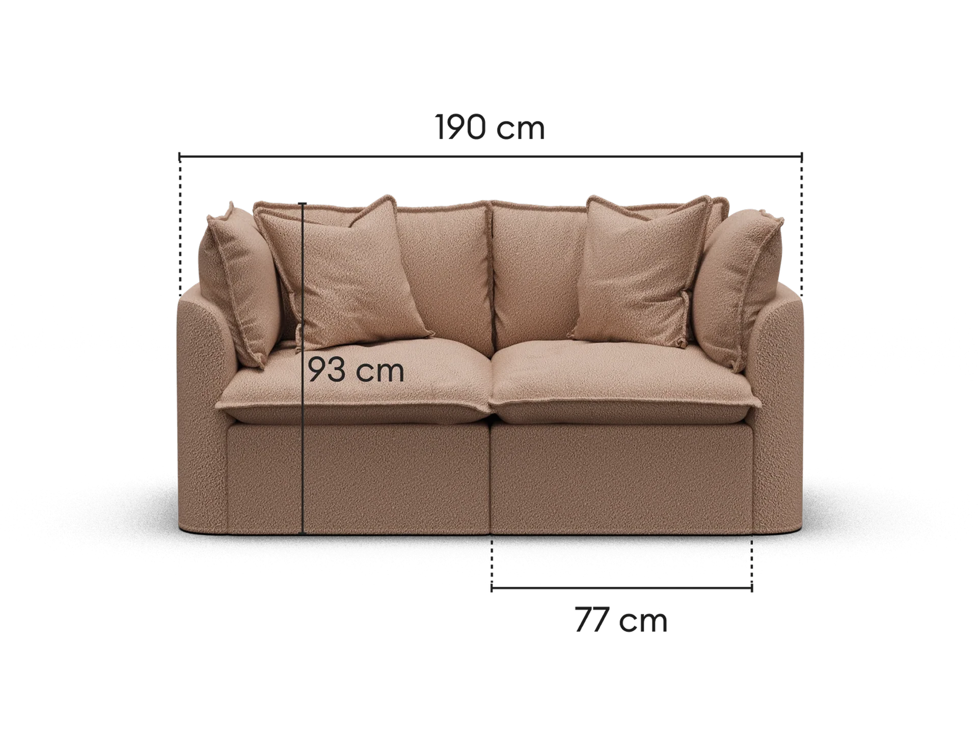 Tamarama Modular Sofa - Regular / 2 Sections / Pebble Beach (Luxe)