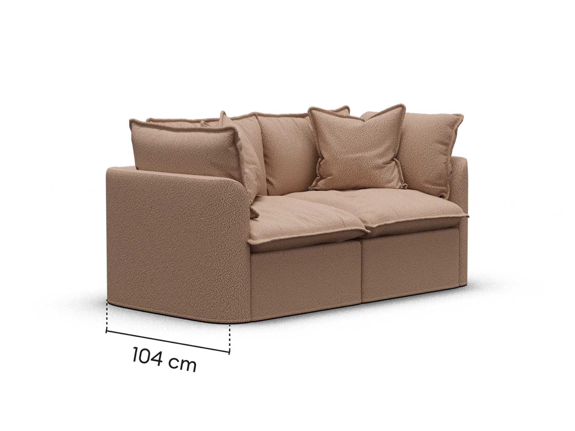 Tamarama Modular Sofa - Regular / 2 Sections / Pebble Beach (Luxe)