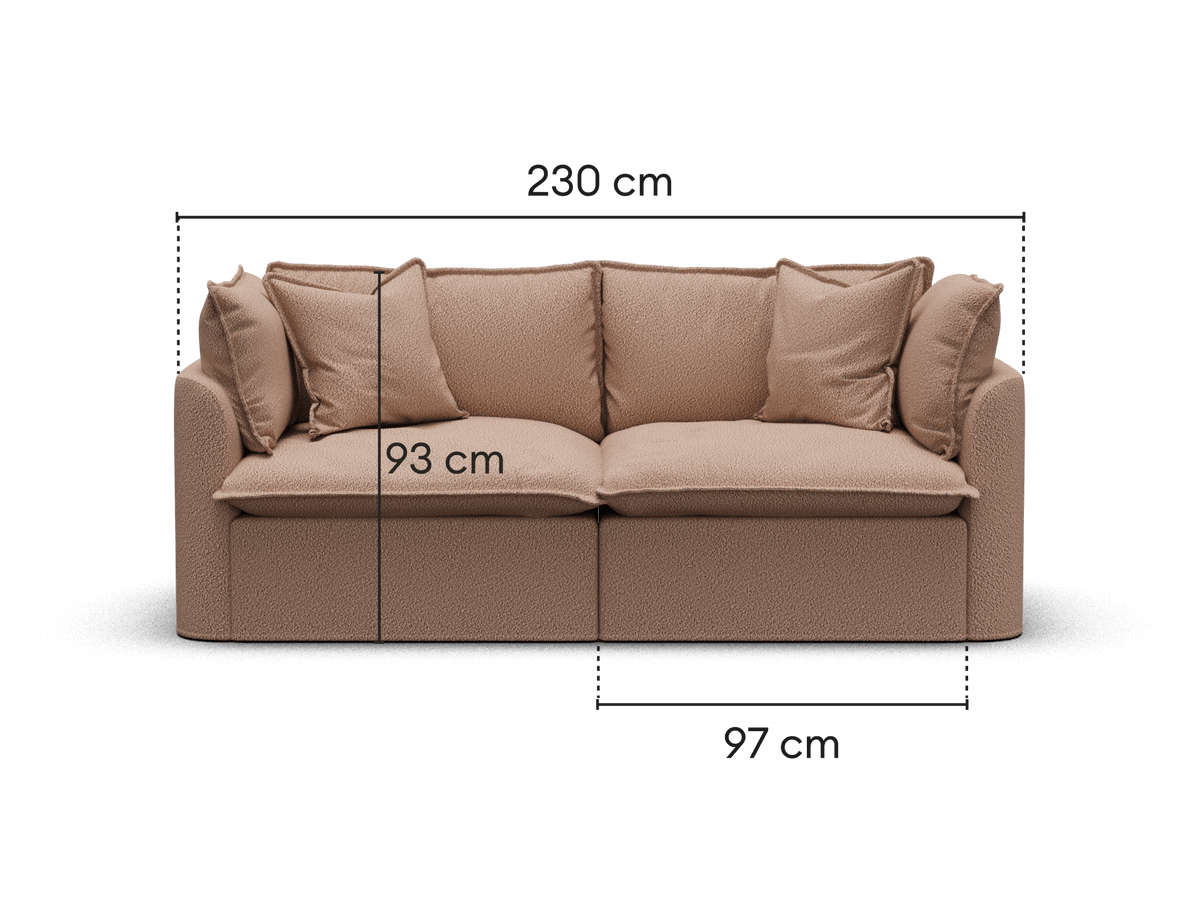 Tamarama Modular Sofa - 2 Sections / Extra Wide / Pebble Beach (Luxe)