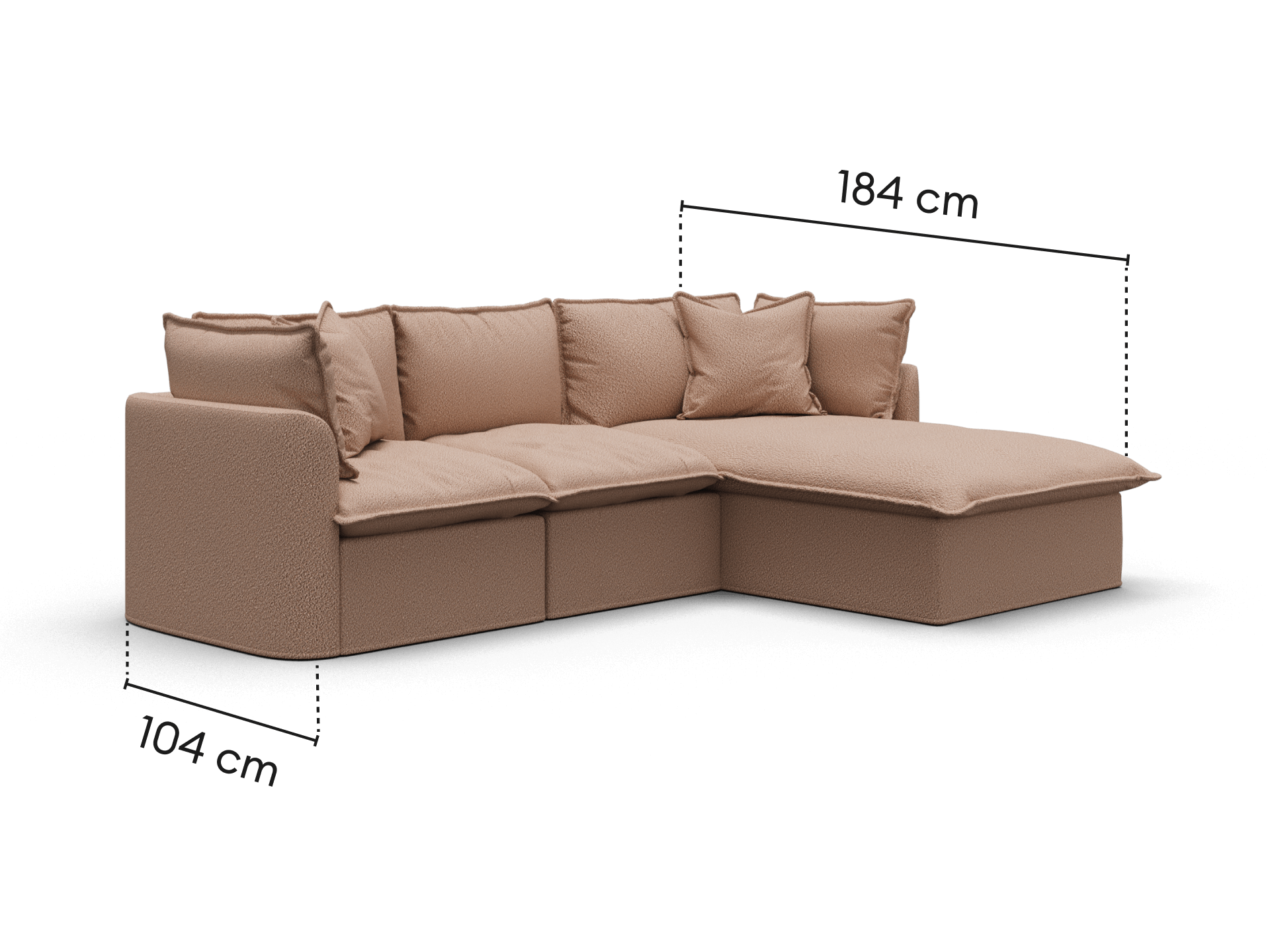 Tamarama Modular Sofa - Regular / 3 Sections / Pebble Beach (Luxe)