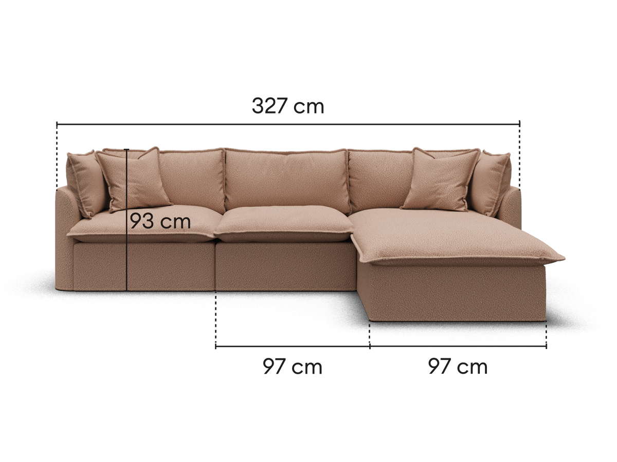 Tamarama Modular Sofa - 3 Sections / Extra Wide / Pebble Beach (Luxe)