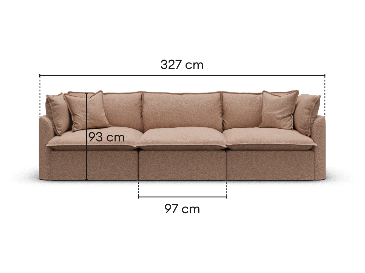 Tamarama Modular Sofa - 3 Sections / Extra Wide / Pebble Beach (Luxe)