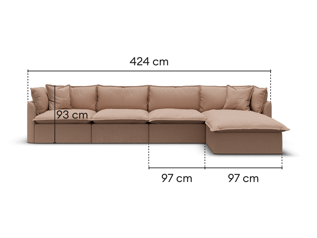 Tamarama Modular Sofa - 4 Sections / Extra Wide / Pebble Beach (Luxe)