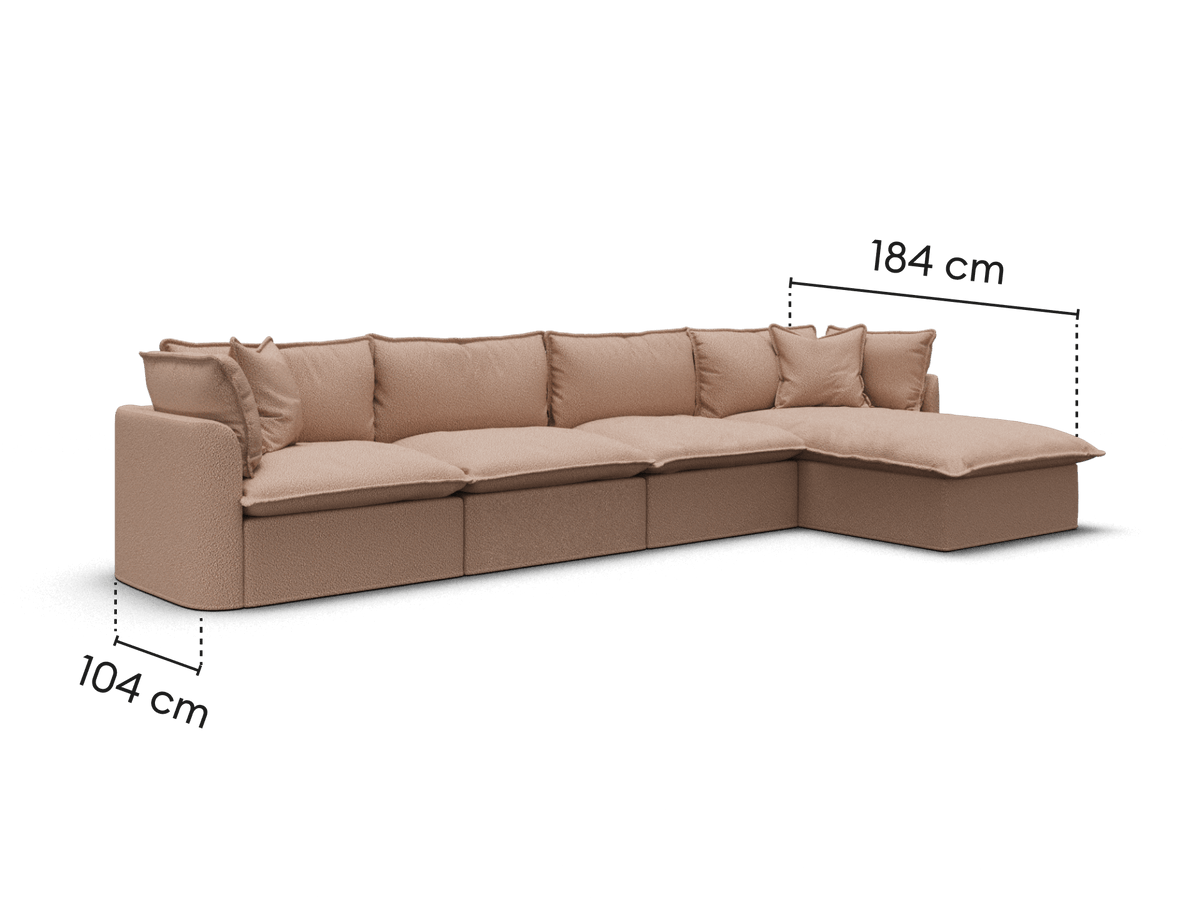 Tamarama Modular Sofa - 4 Sections / Extra Wide / Pebble Beach (Luxe)