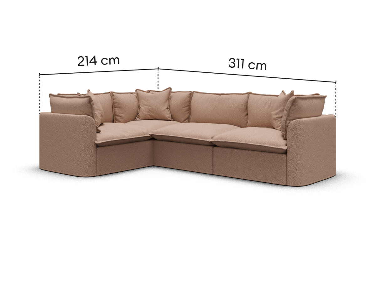 Tamarama Modular Sofa - 4 Sections / Extra Wide / Pebble Beach (Luxe)