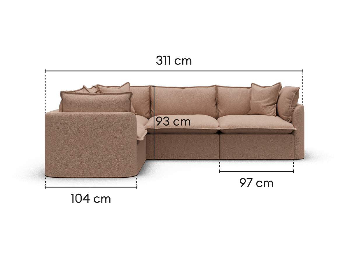 Tamarama Modular Sofa - 4 Sections / Extra Wide / Pebble Beach (Luxe)