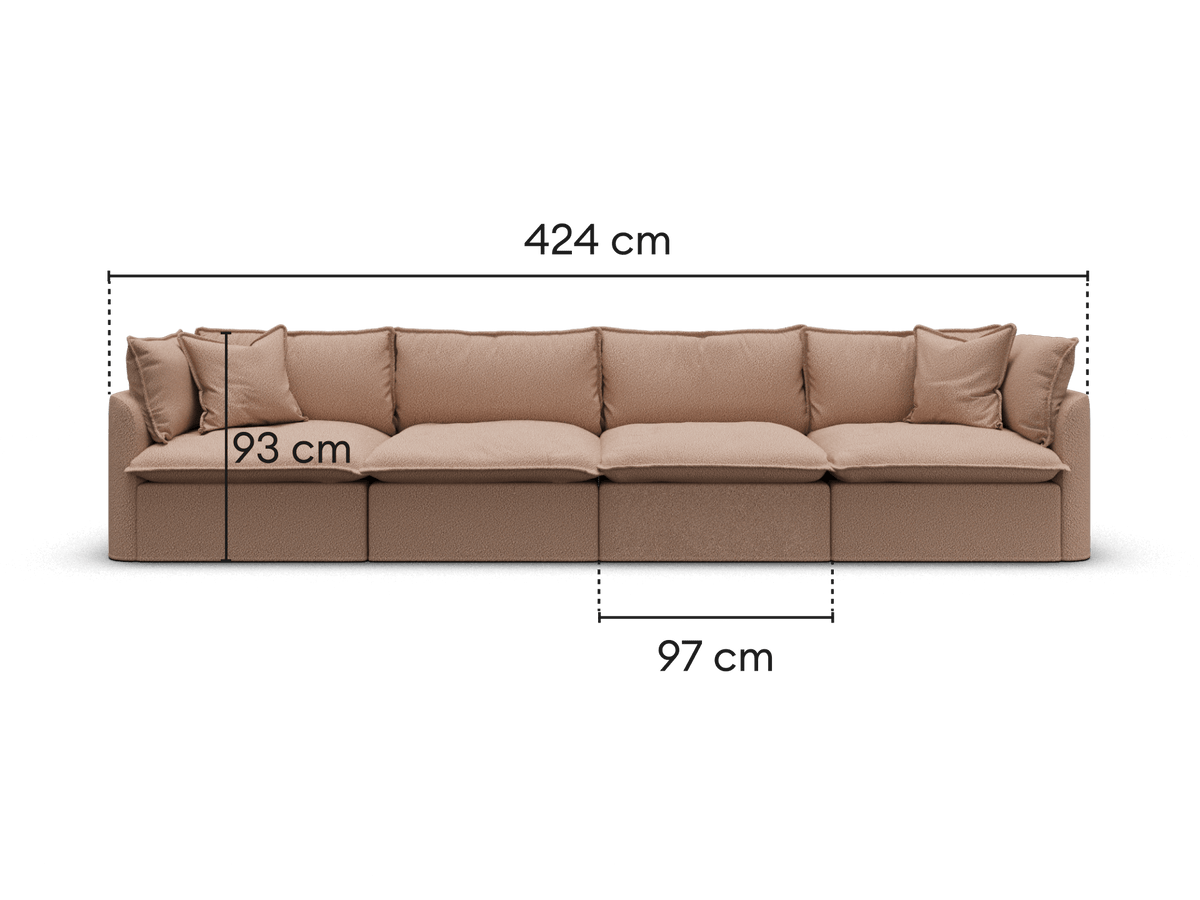 Tamarama Modular Sofa - 4 Sections / Extra Wide / Pebble Beach (Luxe)