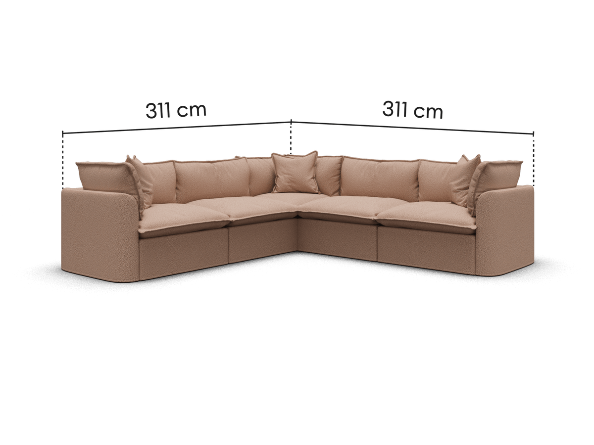 Tamarama Modular Sofa - 5 Sections / Extra Wide / Pebble Beach (Luxe)