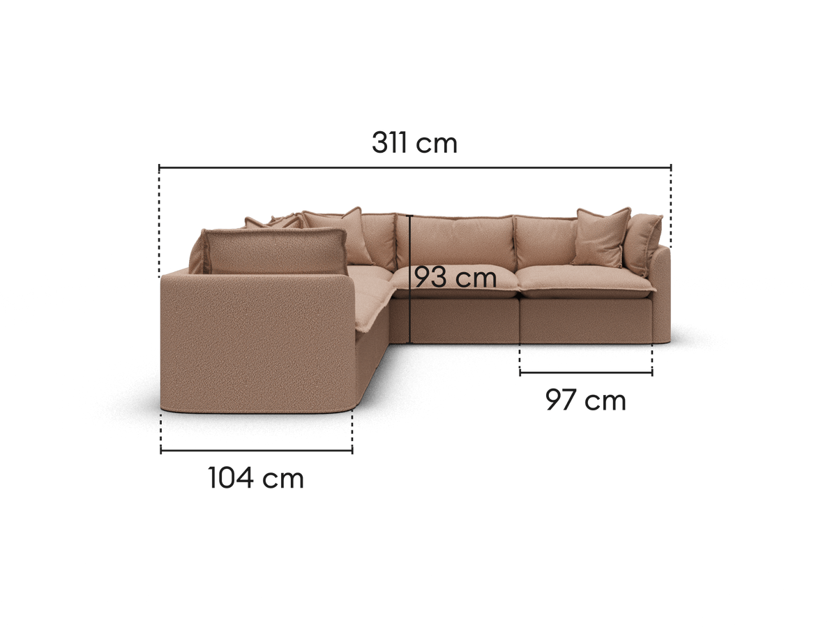 Tamarama Modular Sofa - 5 Sections / Extra Wide / Pebble Beach (Luxe)