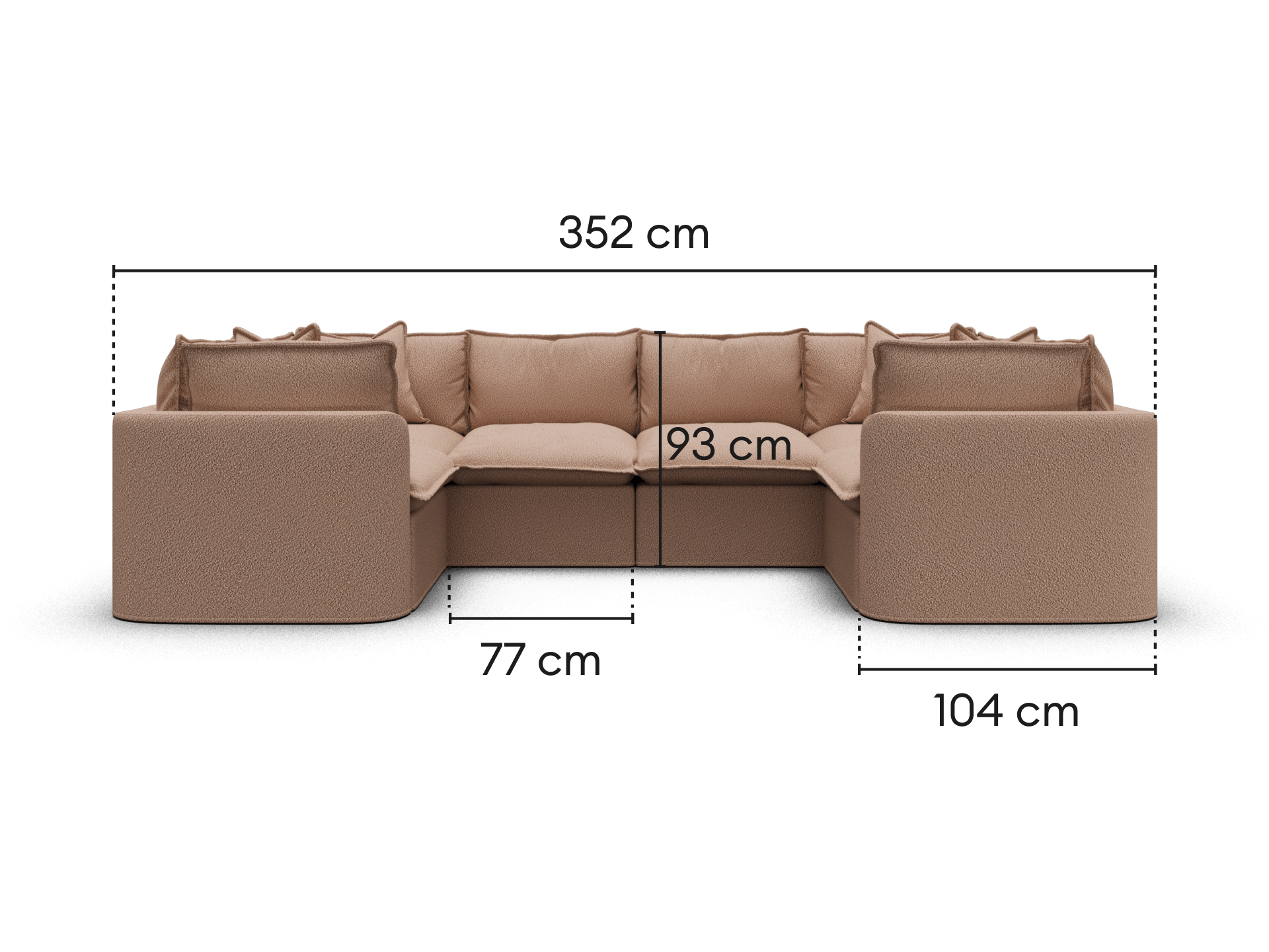 Tamarama Modular Sofa - Regular / 6 Sections / Pebble Beach (Luxe)