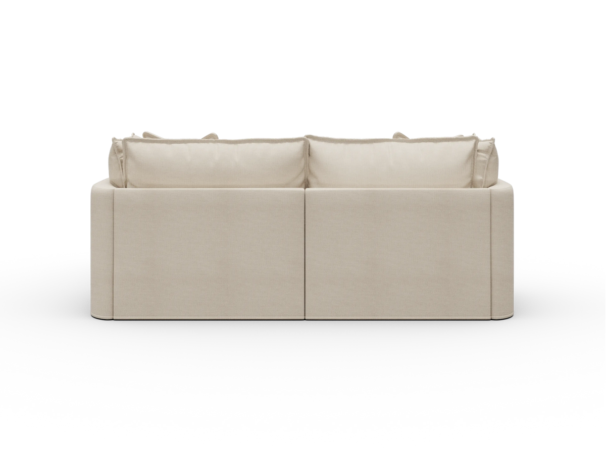 Koala Tamworth Washable Covers 2-seater sofa with chaise in cream linen-look fabric on white