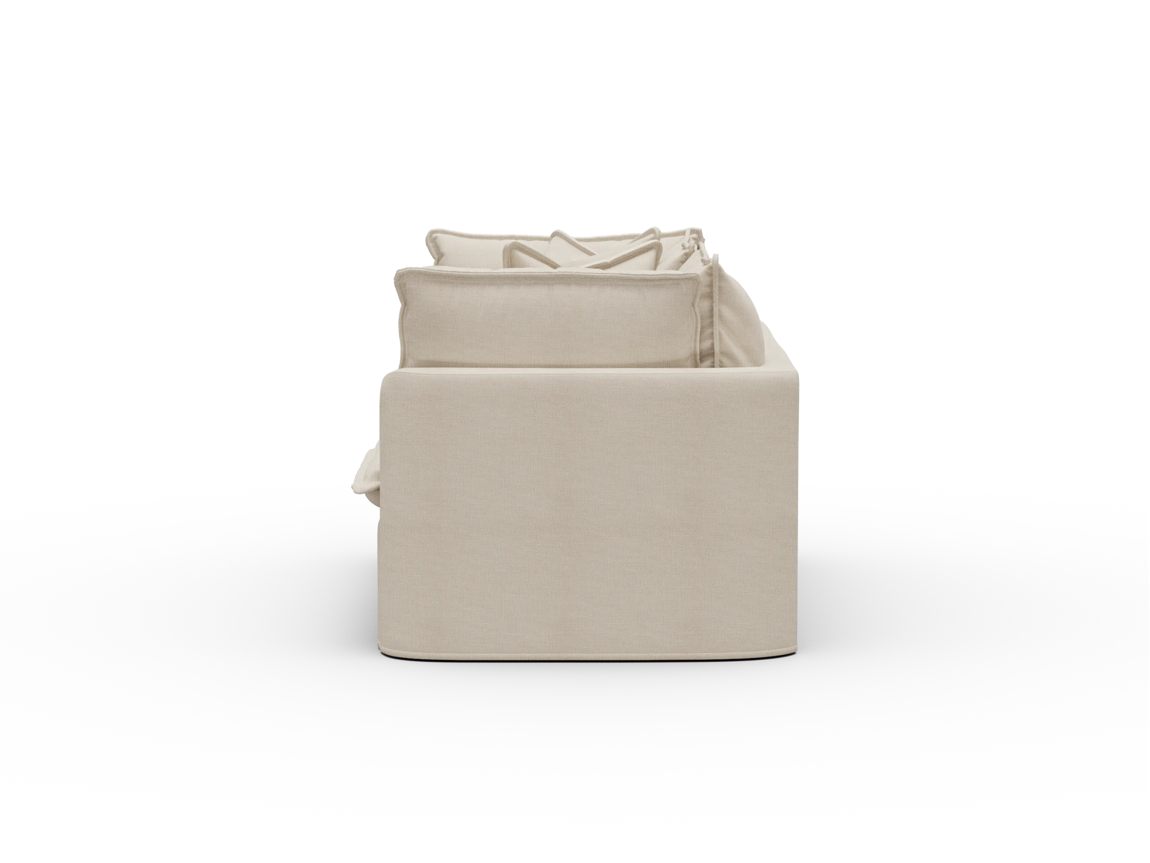 Koala Tamworth Washable Covers 2-seater modular sofa in cream linen-look fabric on white