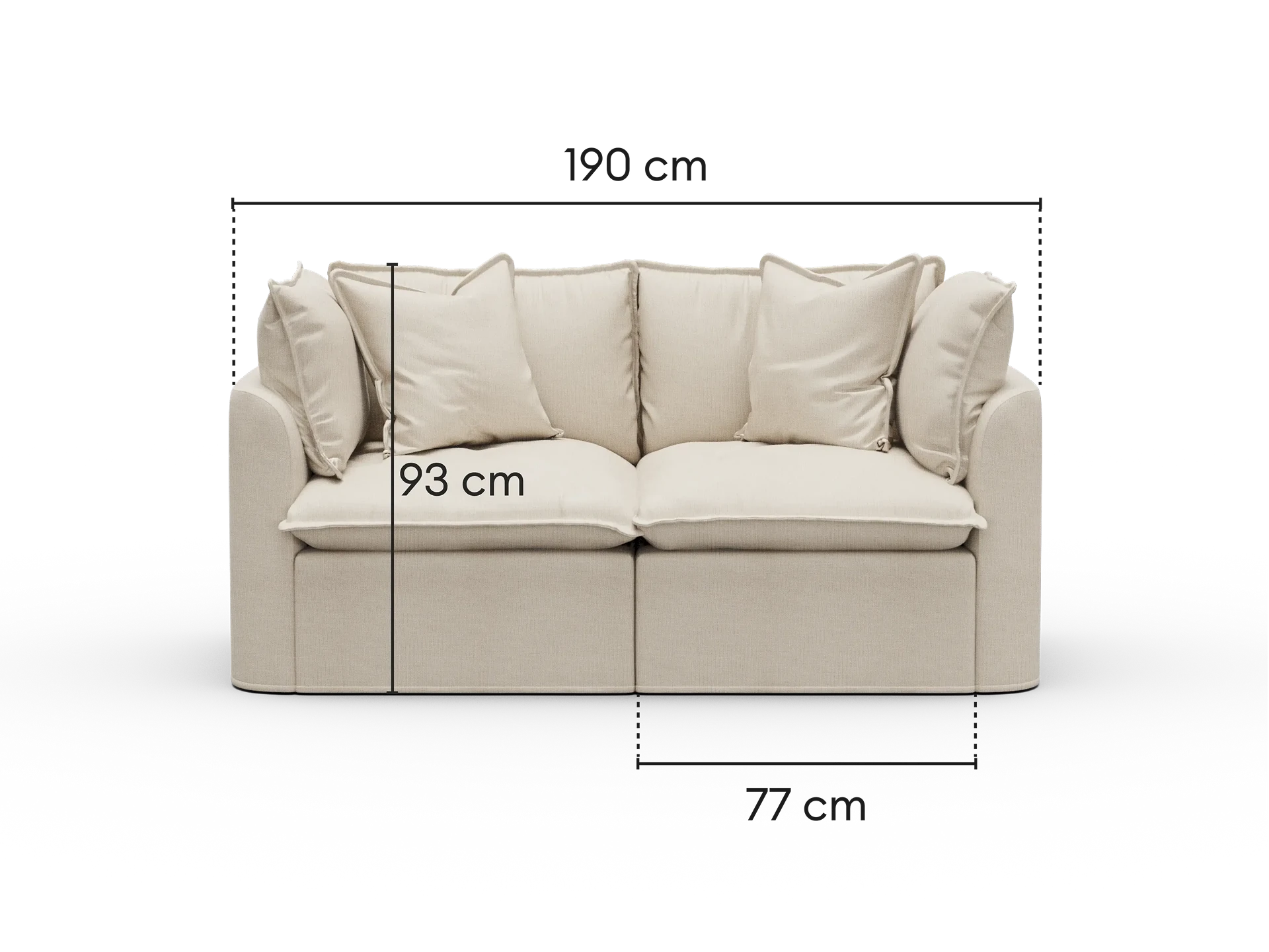 Tamarama Modular Sofa - Regular / 2 Sections / Winter Cream