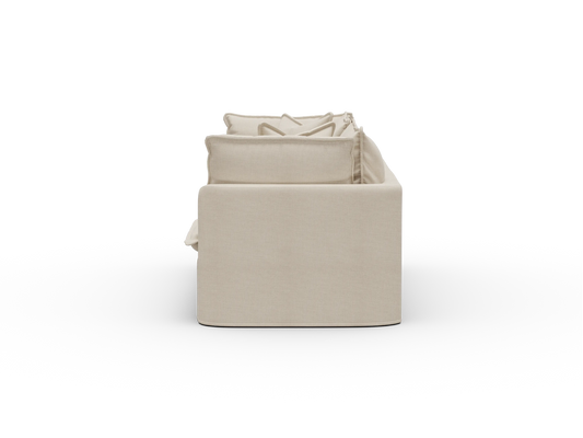 Koala Tamworth Washable Covers 2-seater modular sofa in cream linen-look fabric on white