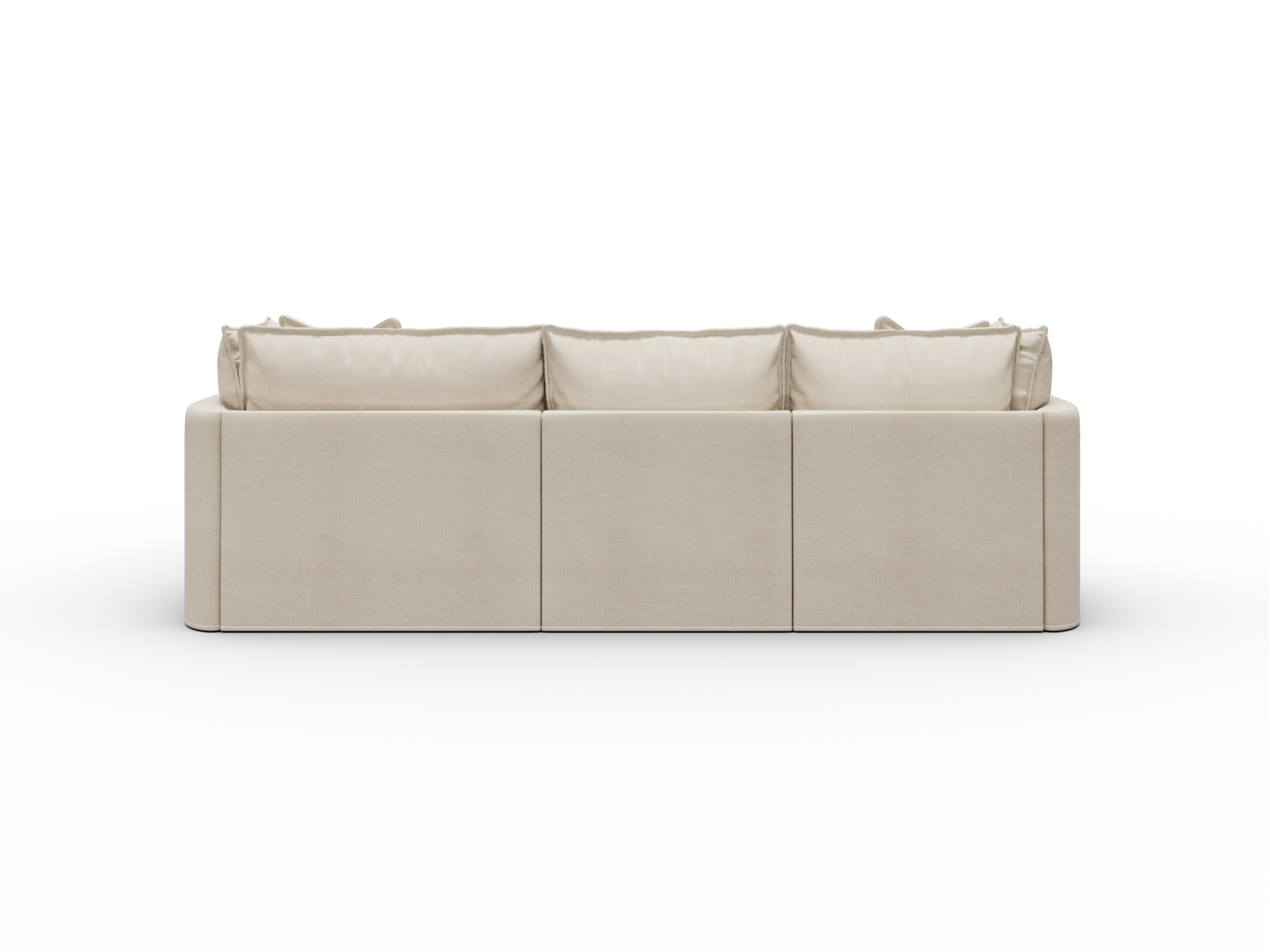 Koala Tamworth Washable Covers 3-seater sofa with chaise in cream linen-look fabric on white
