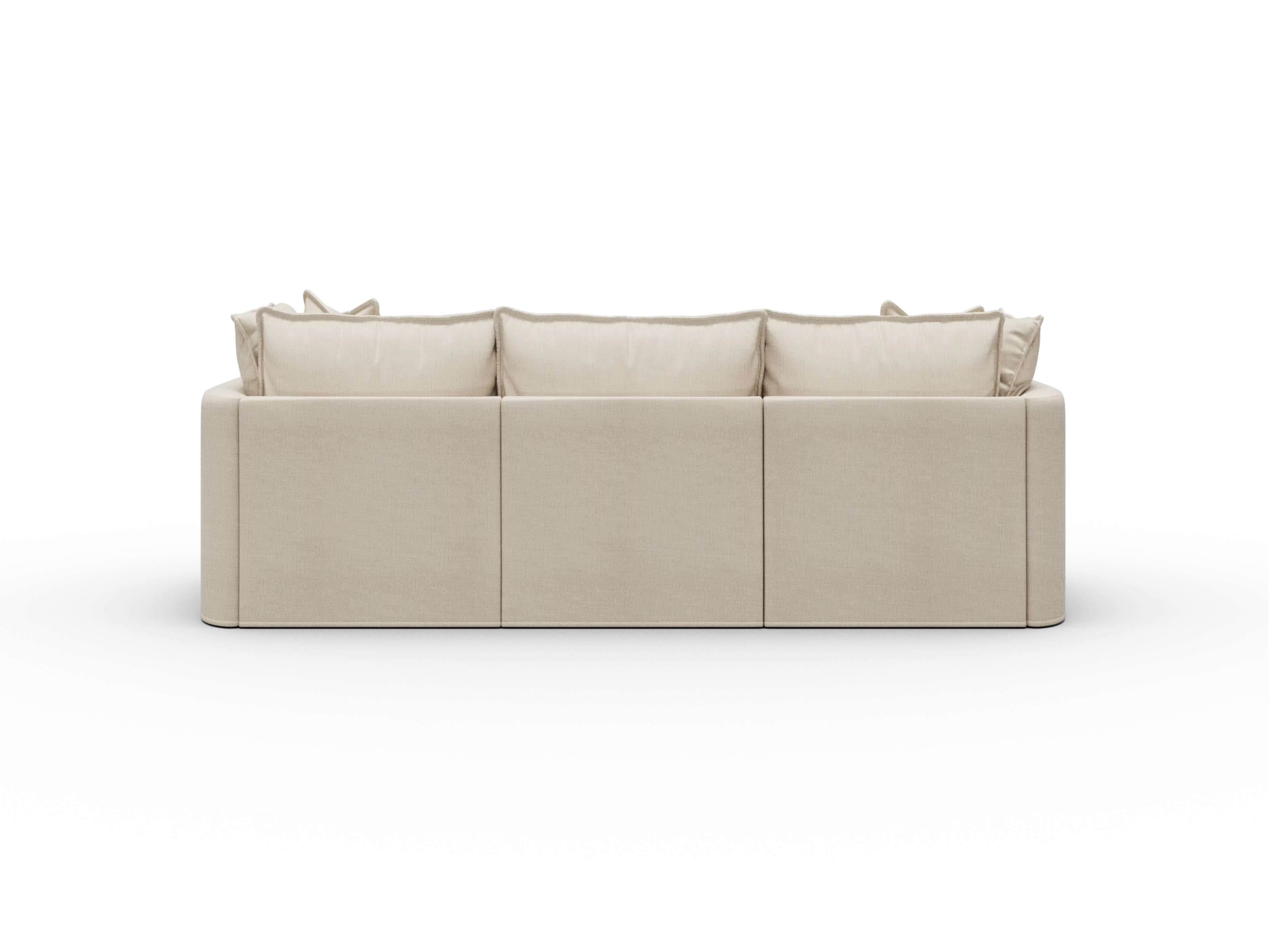 Koala Tamworth Washable Covers 3-seater modular sofa in cream linen-look fabric on white
