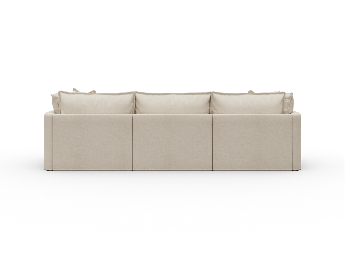 Koala Tamworth Washable Covers 3-seater modular sofa in cream linen-look fabric on white