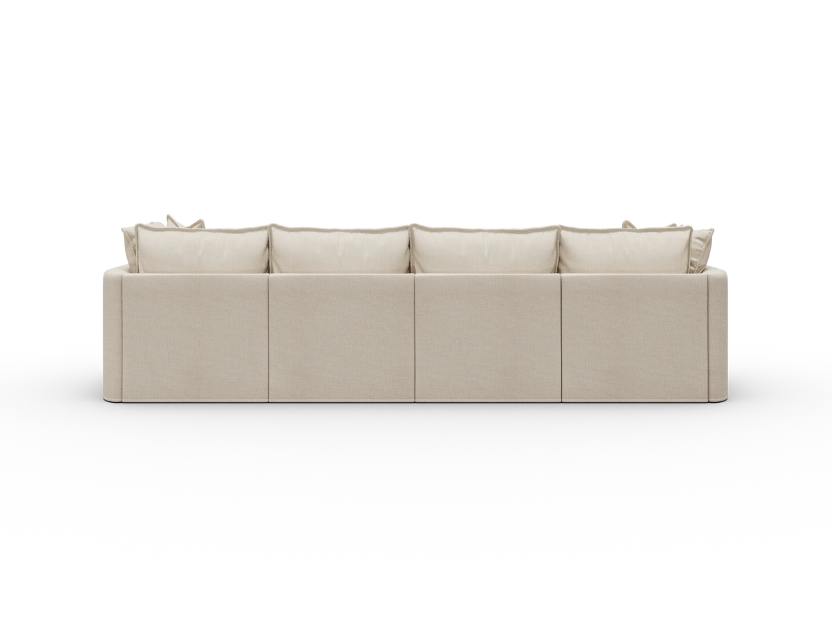 Koala Tamworth Washable Covers 4-seater modular sofa in cream linen-look fabric on white