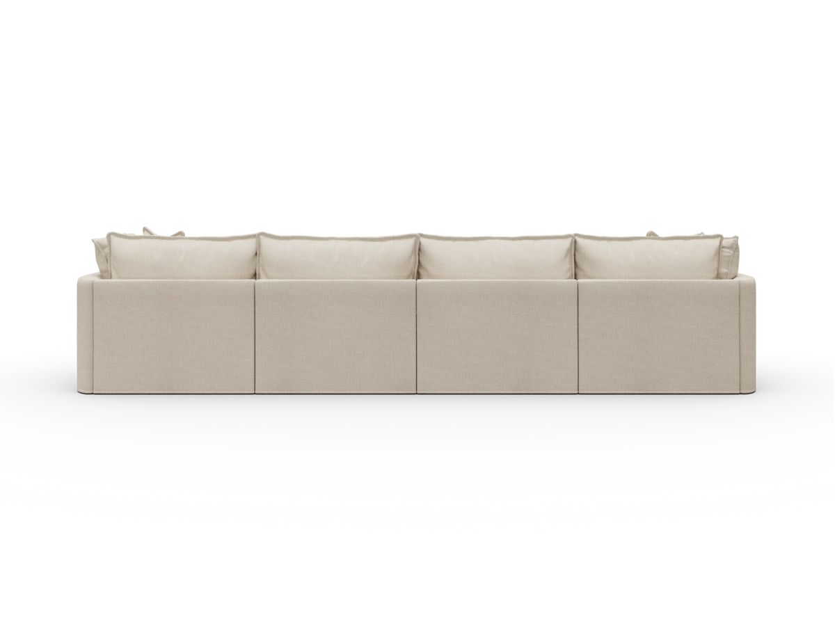 Koala Tamworth Washable Covers 4-seater modular sofa in cream linen-look fabric on white