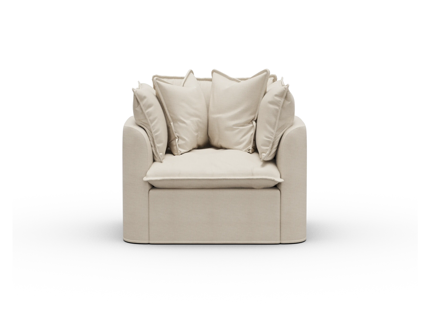 Koala Tamworth Washable Covers armchair in cream linen-look fabric on white background