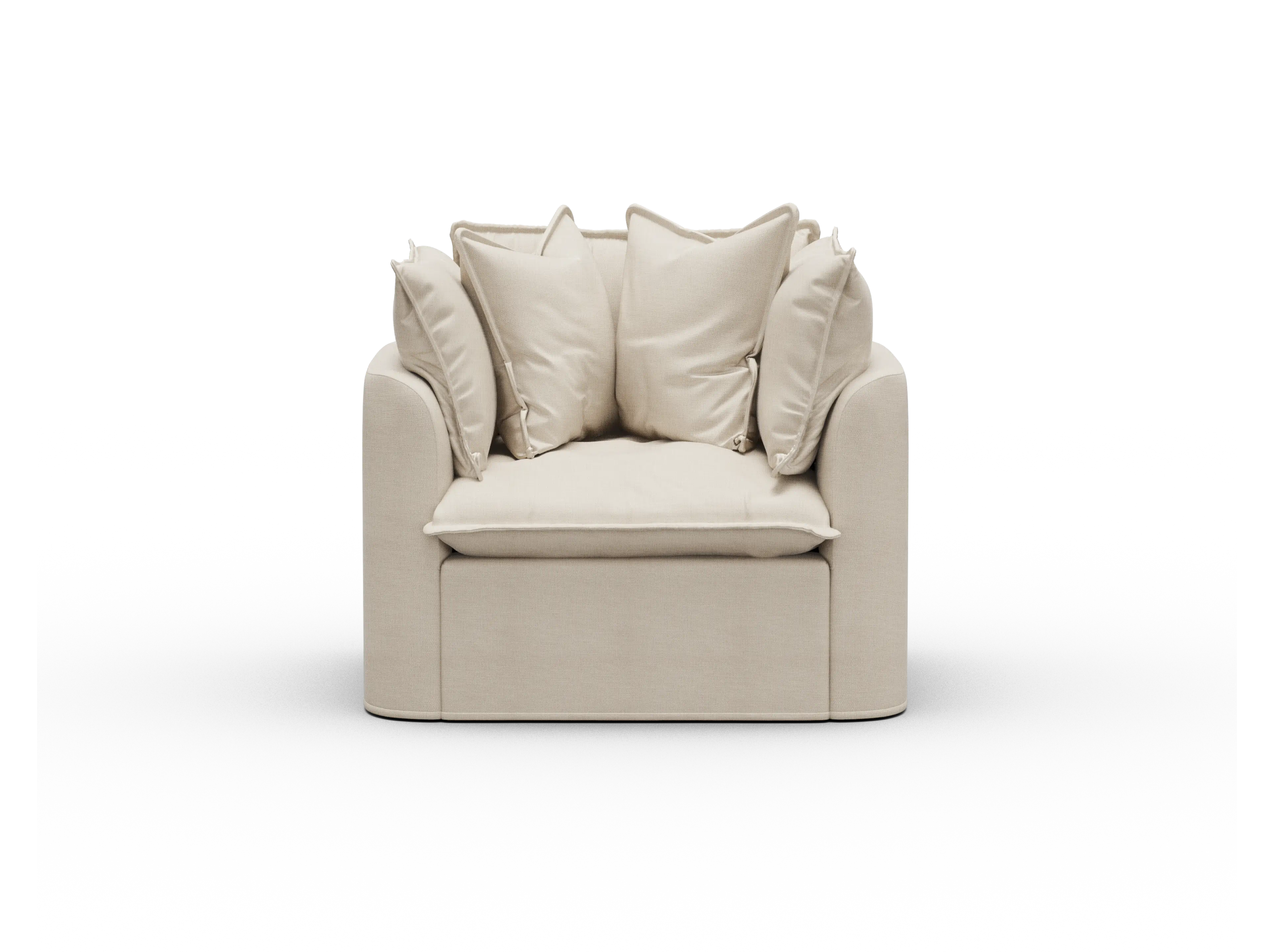 Koala Tamworth Washable Covers armchair in cream linen-look fabric on white background
