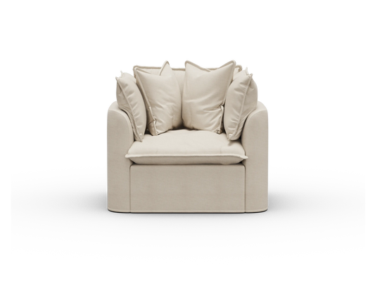 Koala Tamworth Washable Covers armchair in cream linen-look fabric on white background