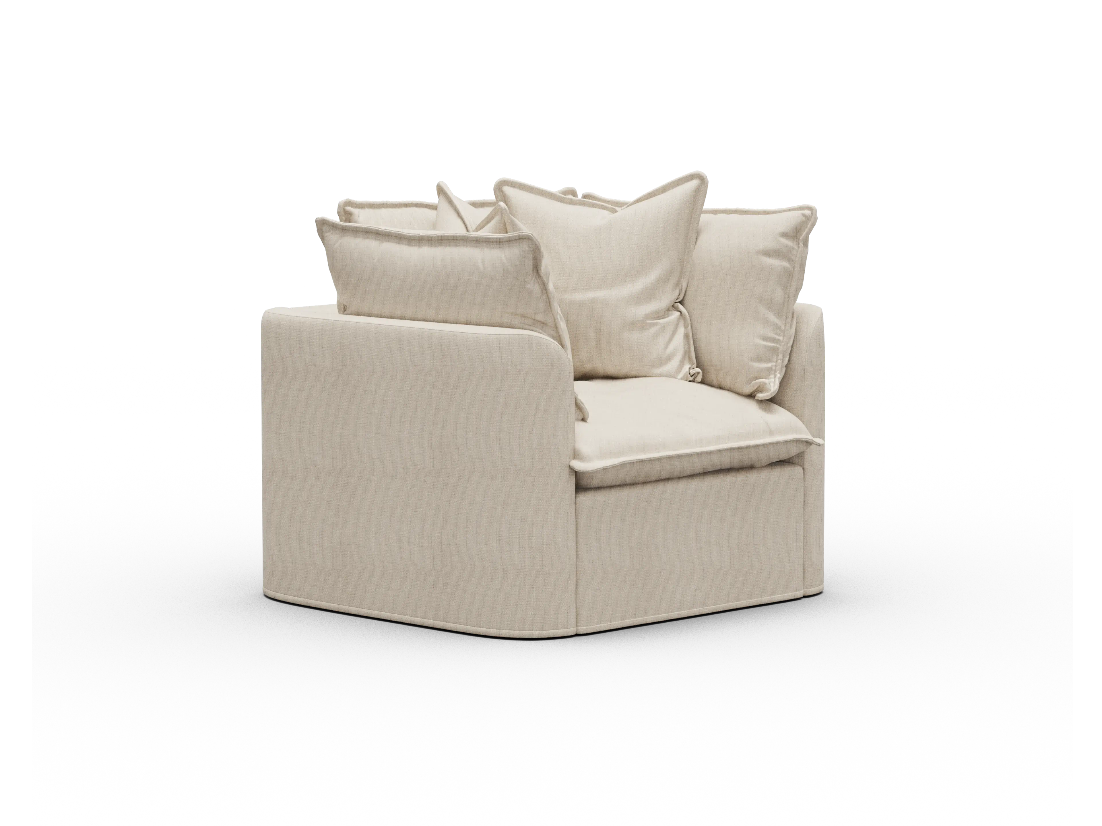 Koala Tamworth Washable Covers armchair in cream linen-look fabric on white background