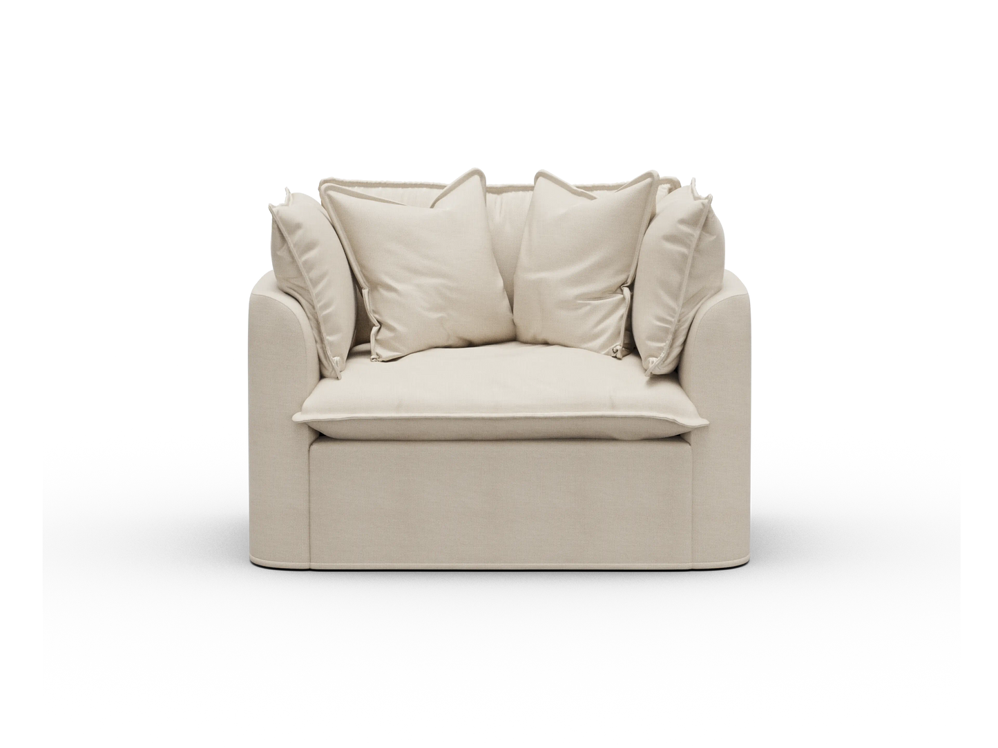 Koala Tamworth Washable Covers armchair in cream linen-look fabric on white background