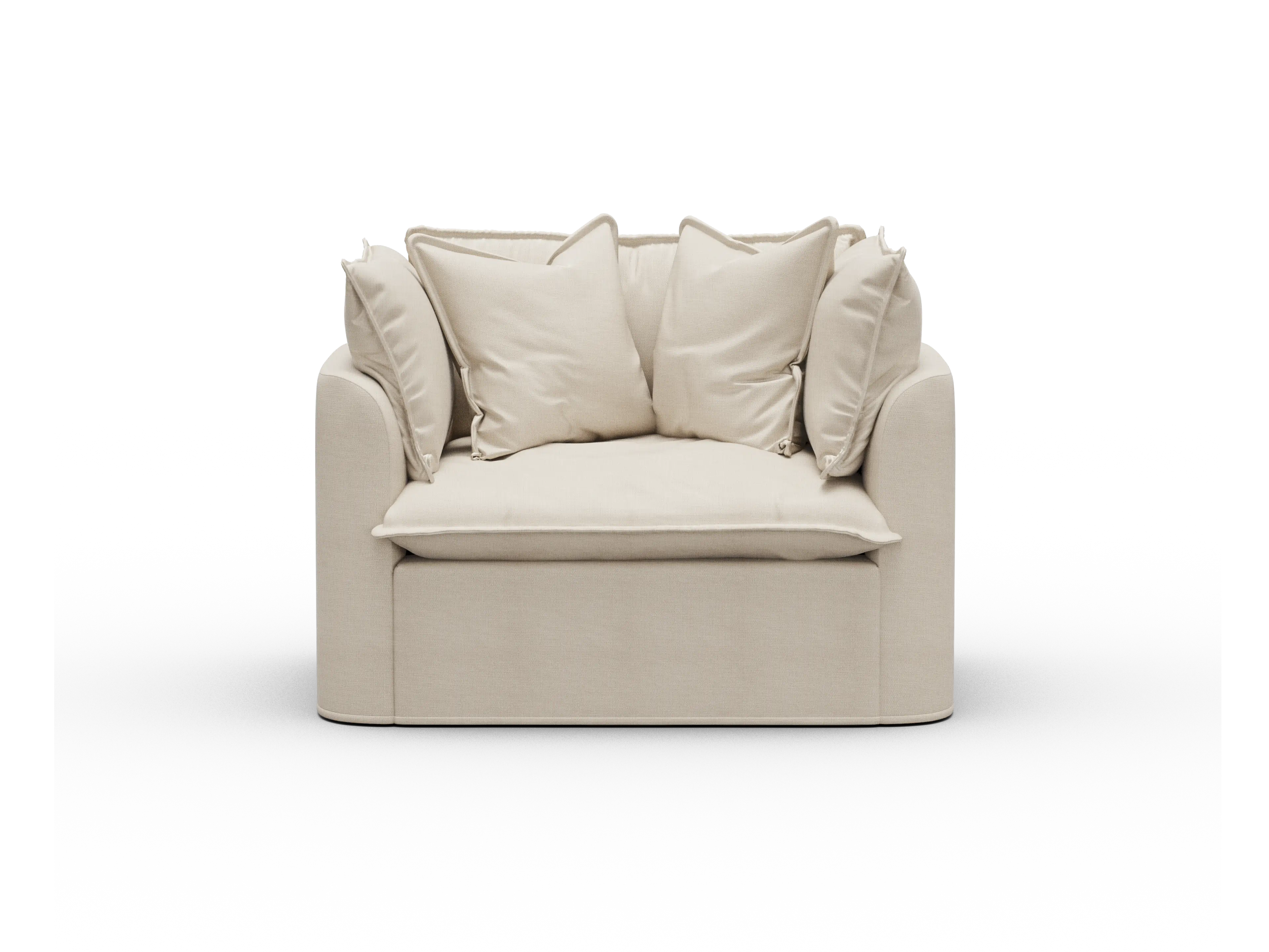 Koala Tamworth Washable Covers armchair in cream linen-look fabric on white background