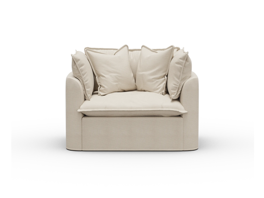Koala Tamworth Washable Covers armchair in cream linen-look fabric on white background